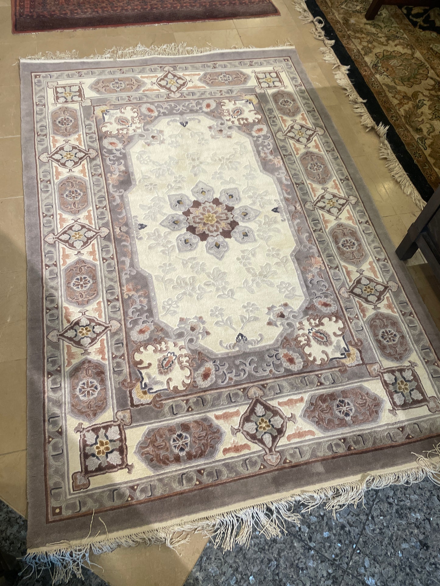 Hand Knotted Wool 4x6 Rug, Grays (0FH004)