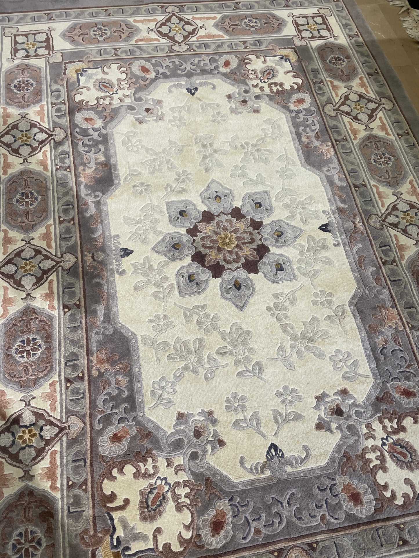 Hand Knotted Wool 4x6 Rug, Grays (0FH004)