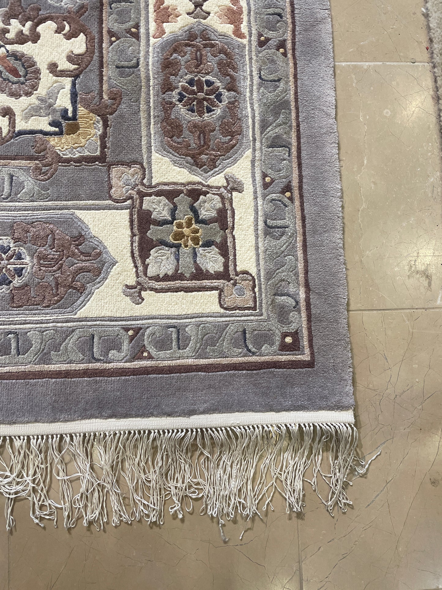 Hand Knotted Wool 4x6 Rug, Grays (0FH004)