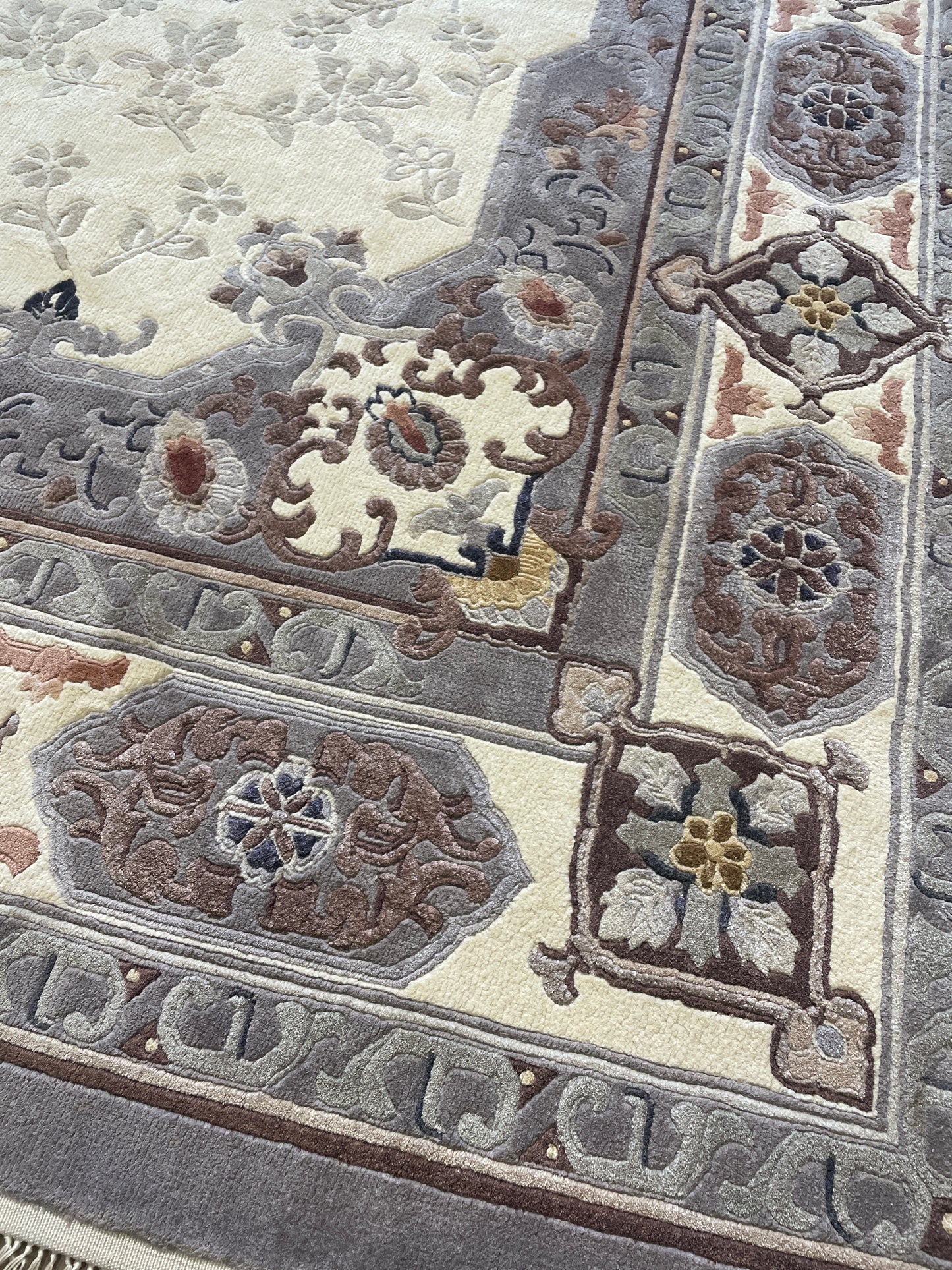 Hand Knotted Wool 4x6 Rug, Grays (0FH004)