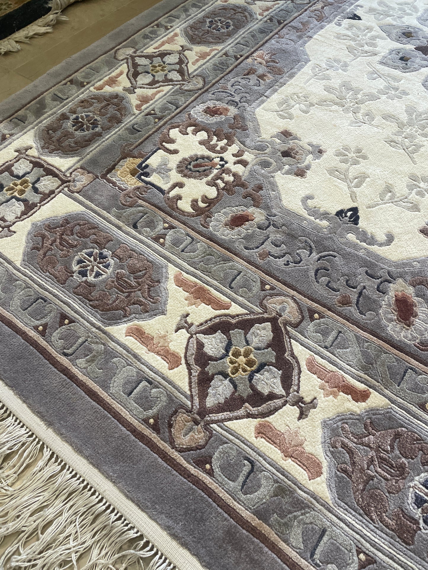 Hand Knotted Wool 4x6 Rug, Grays (0FH004)