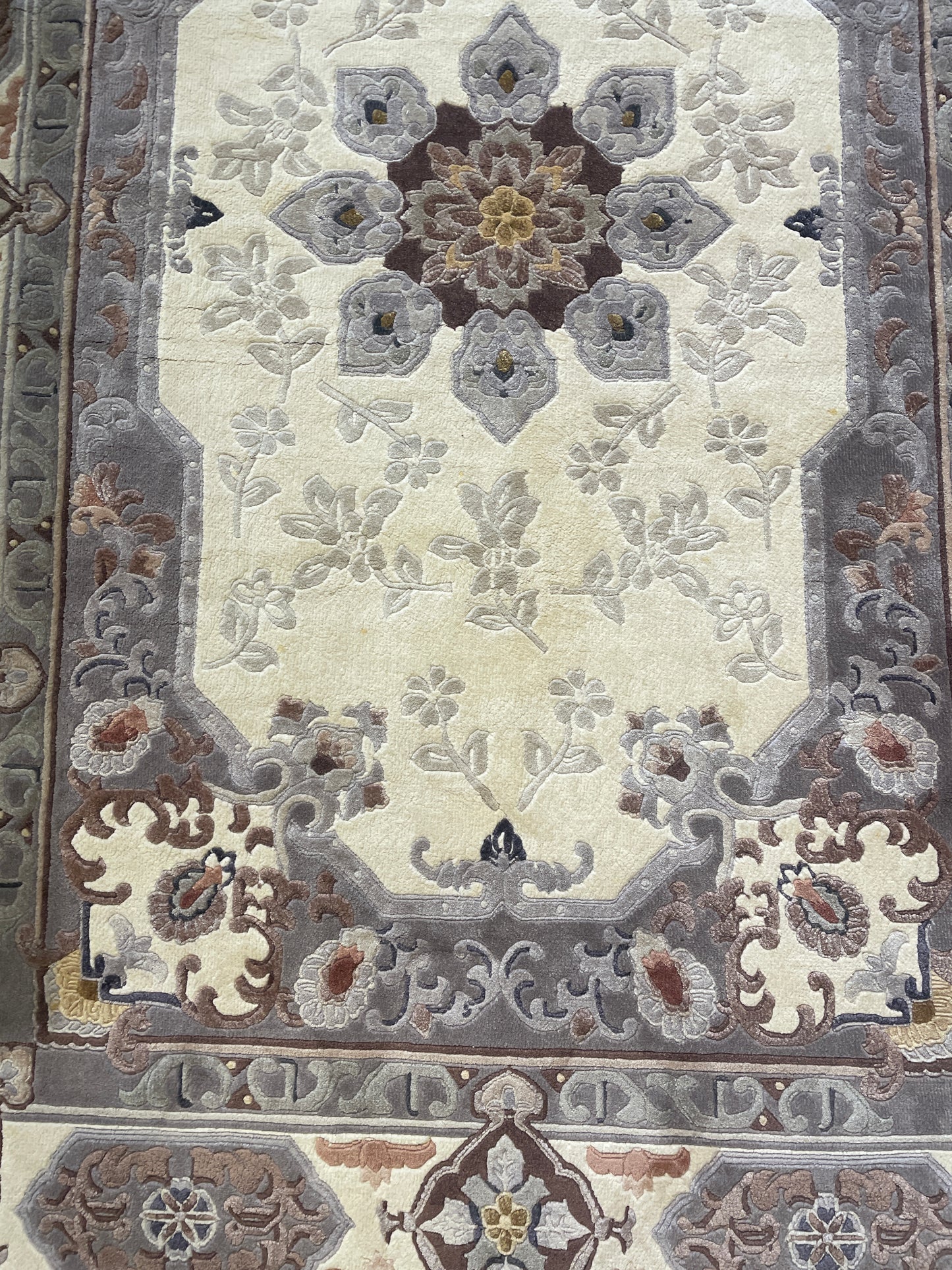 Hand Knotted Wool 4x6 Rug, Grays (0FH004)