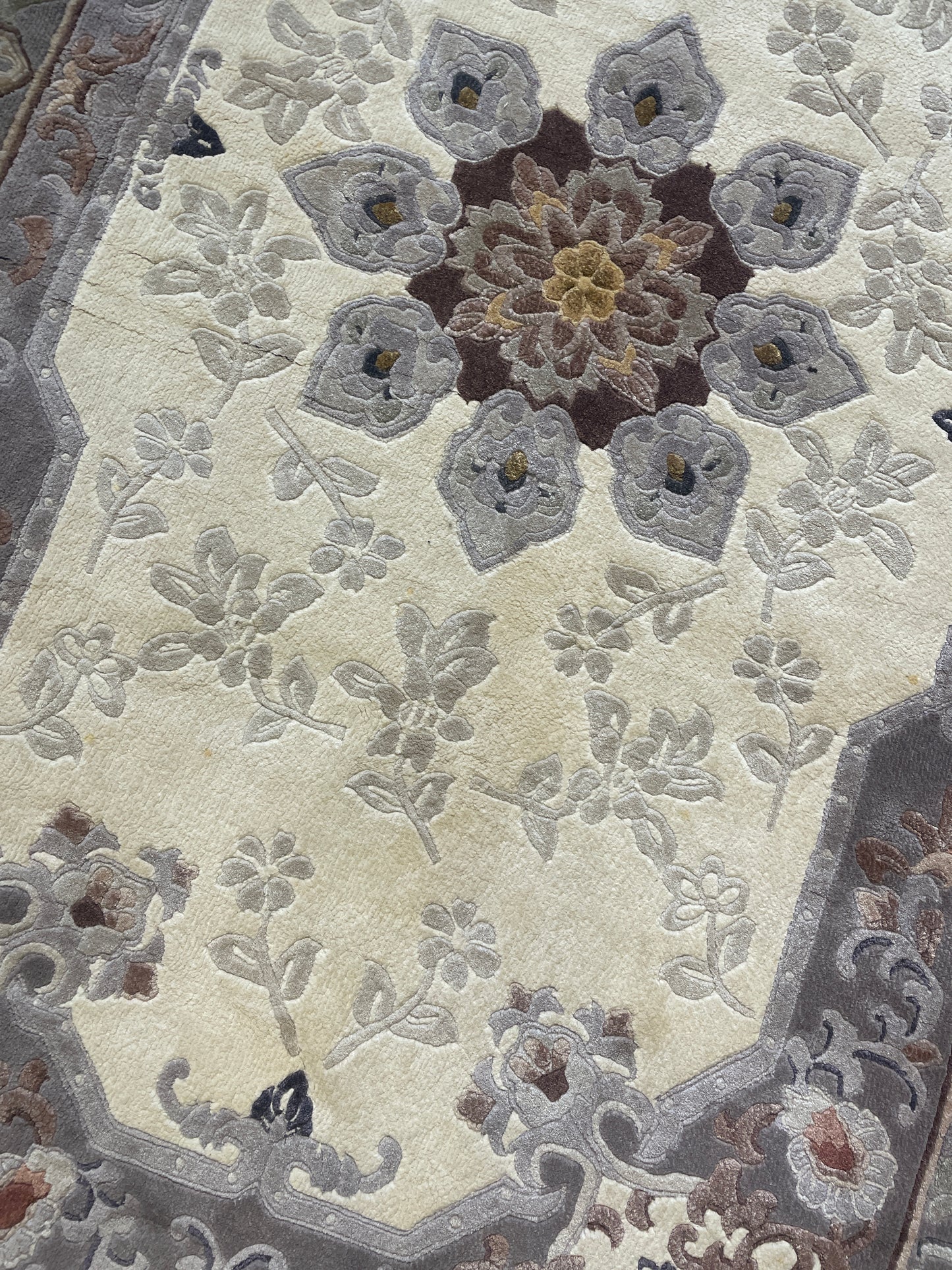 Hand Knotted Wool 4x6 Rug, Grays (0FH004)