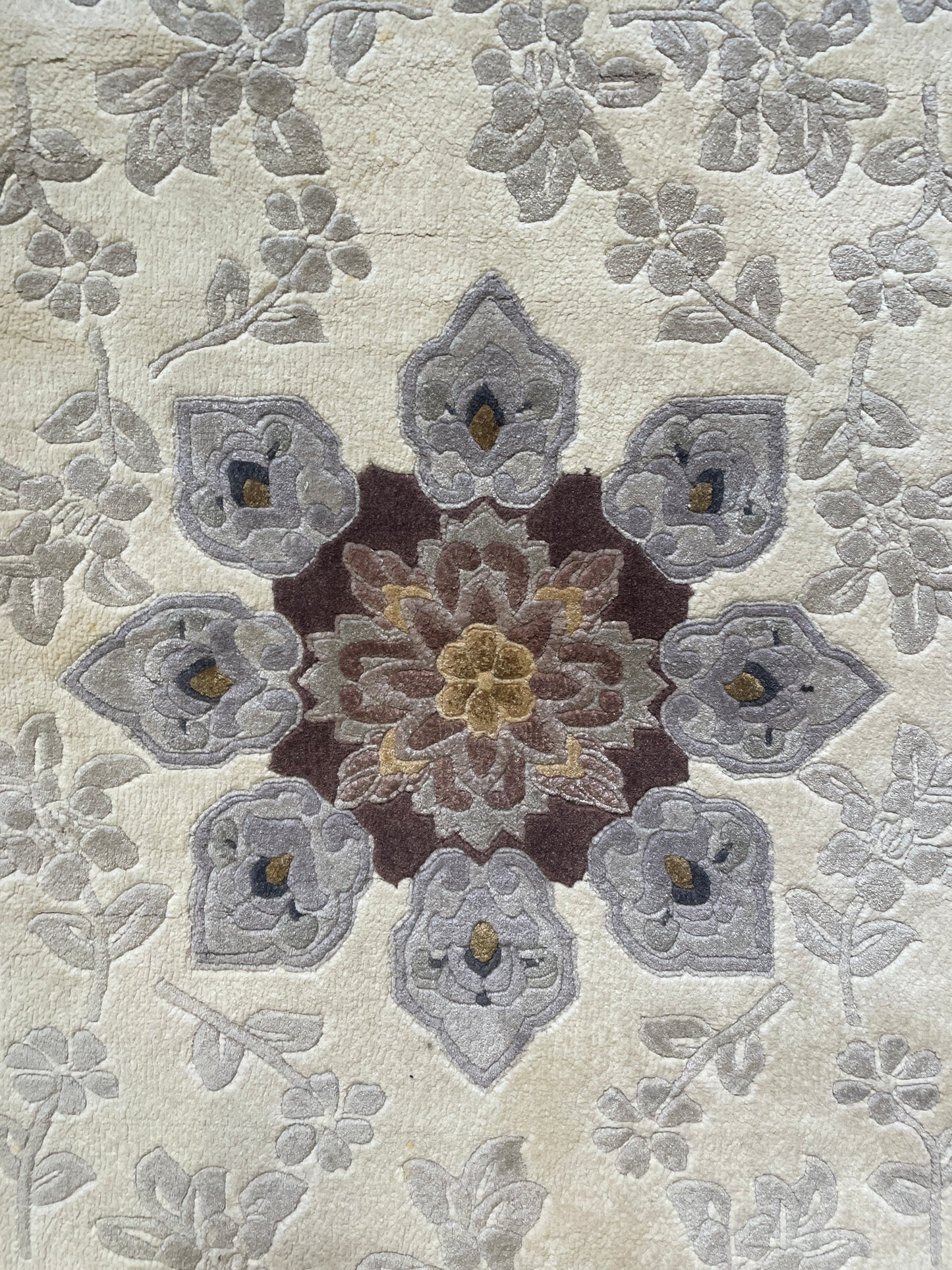 Hand Knotted Wool 4x6 Rug, Grays (0FH004)