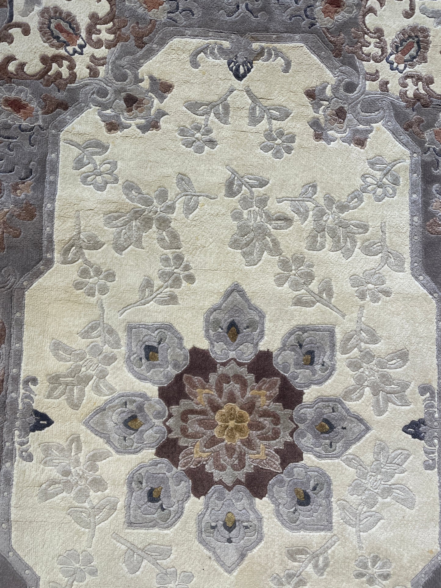 Hand Knotted Wool 4x6 Rug, Grays (0FH004)