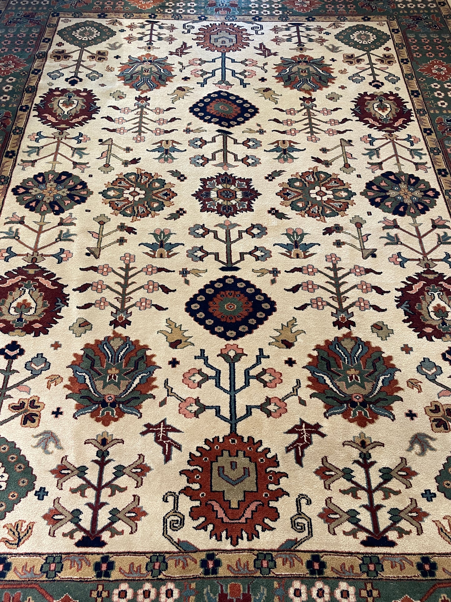 Turkish Kazak Hand Knotted Rug (8.9x11.5) (0BZ01K)