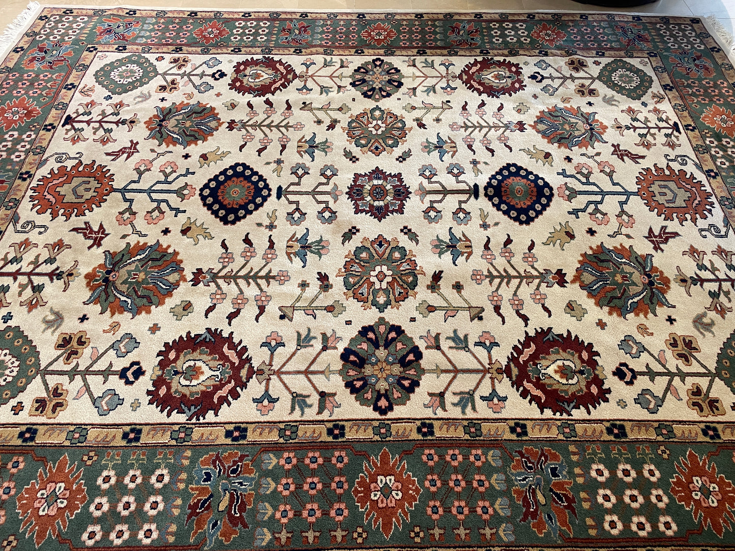 Turkish Kazak Hand Knotted Rug (8.9x11.5) (0BZ01K)