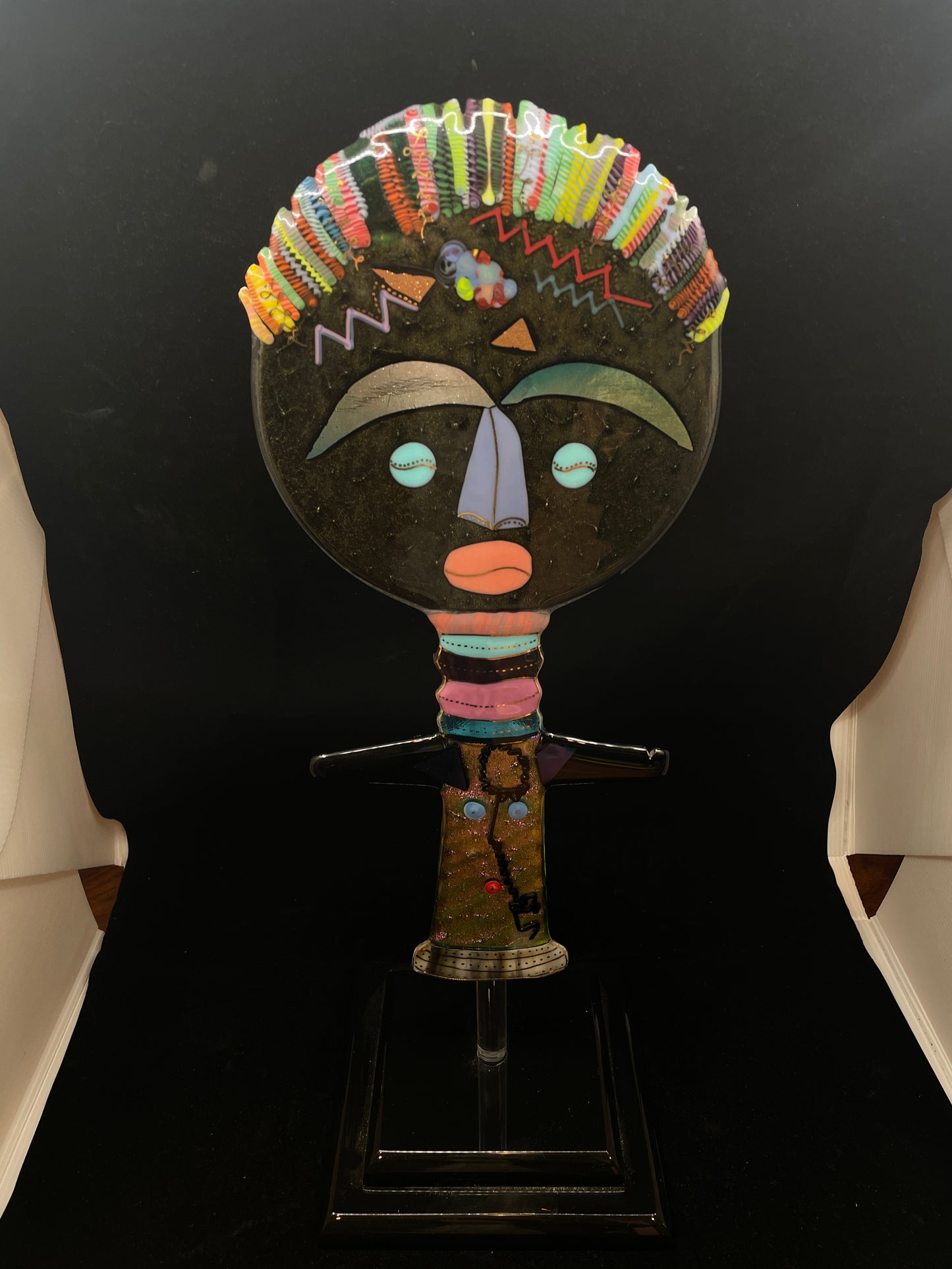 Shawn Althari Glass Aku' Ba Doll, Signed