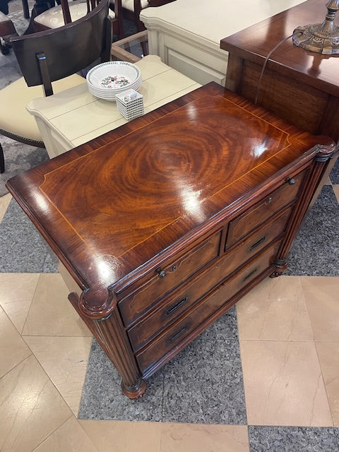 Hickory White Campaign style Nightstand/Bachelor's Chest (0FY002)