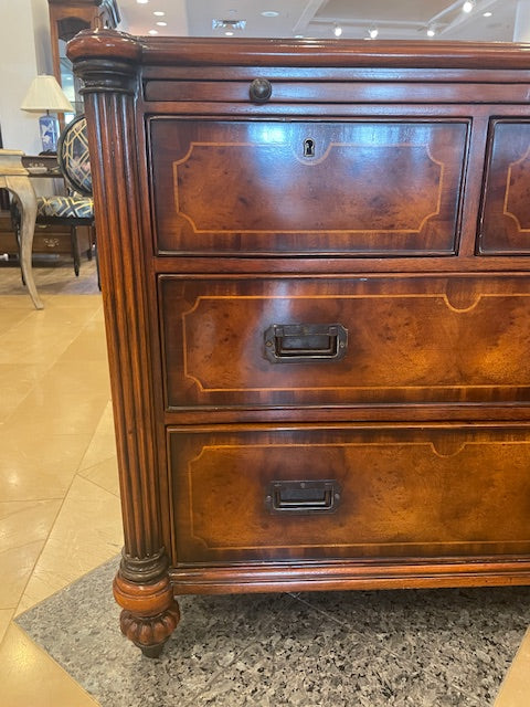 Hickory White Campaign style Nightstand/Bachelor's Chest (0FY002)