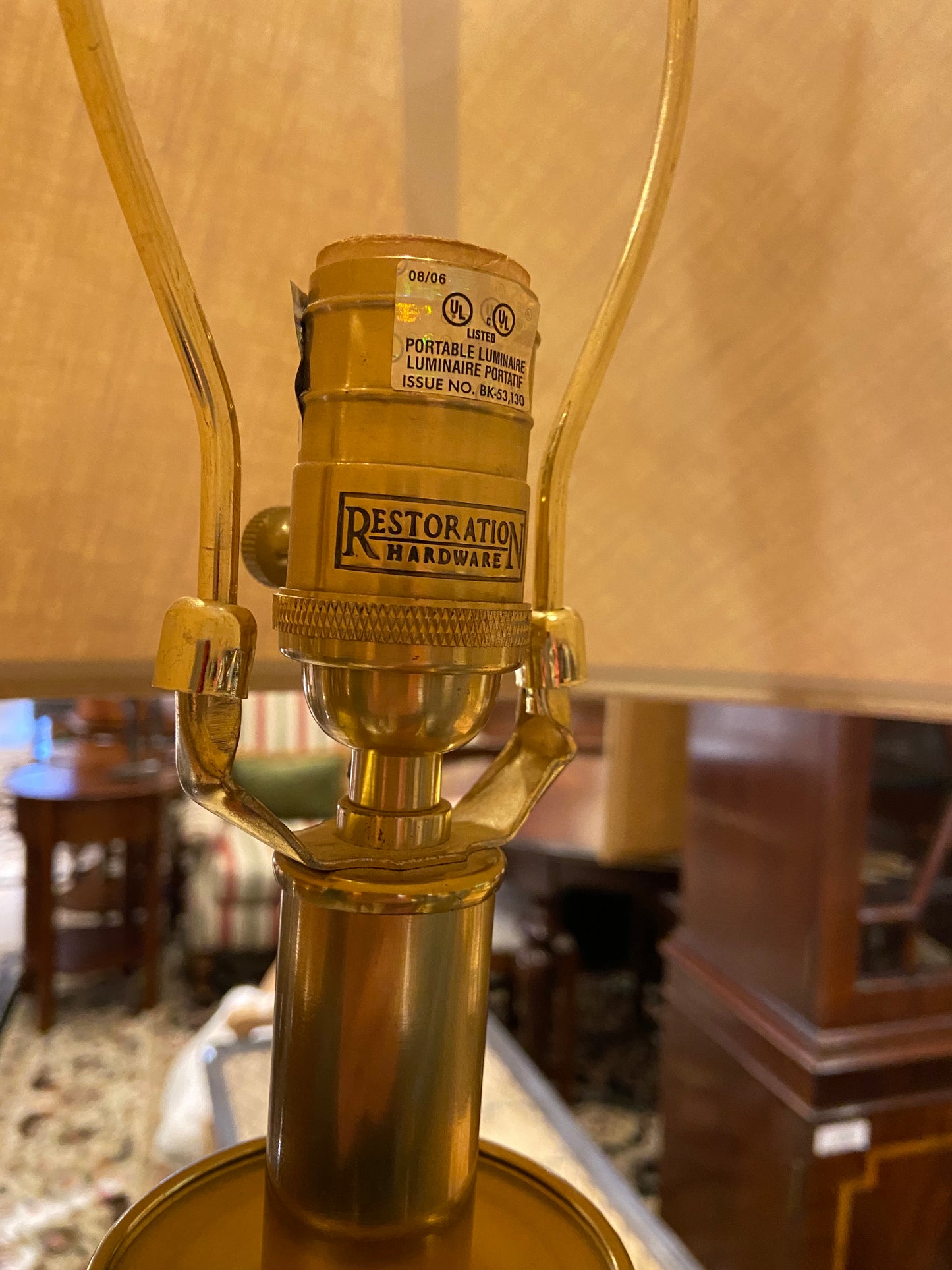 Restoration Hardware Brass Lamp (27087)