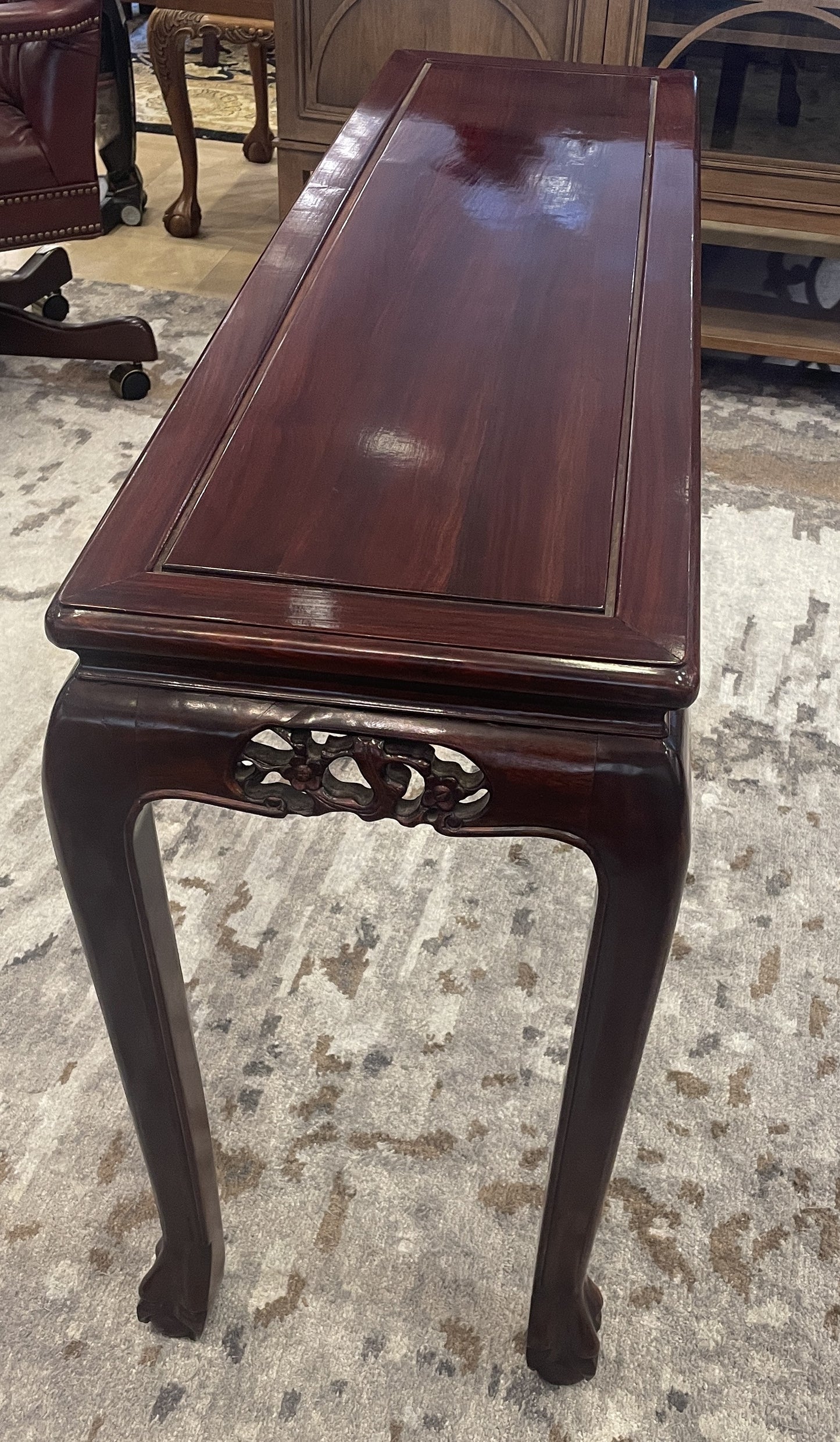 Rosewood Console Table with Carved Front (0G1005)