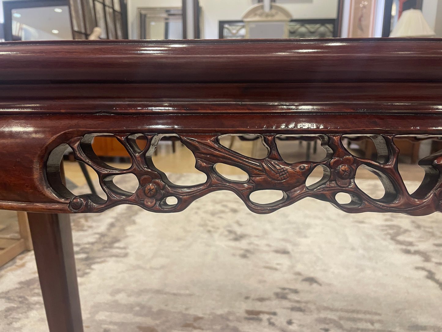 Rosewood Console Table with Carved Front (0G1005)