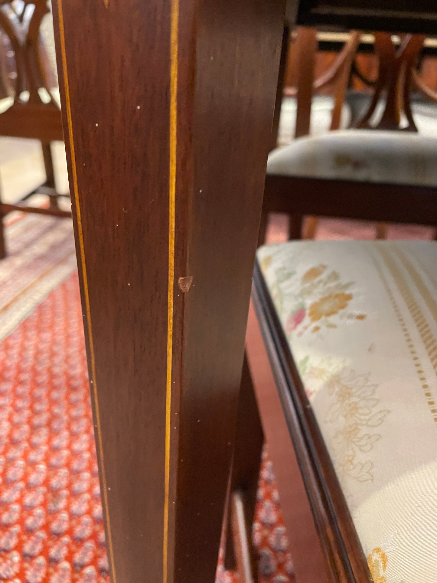 Mahogany Inlaid Dining Table, Oval (0C400J)