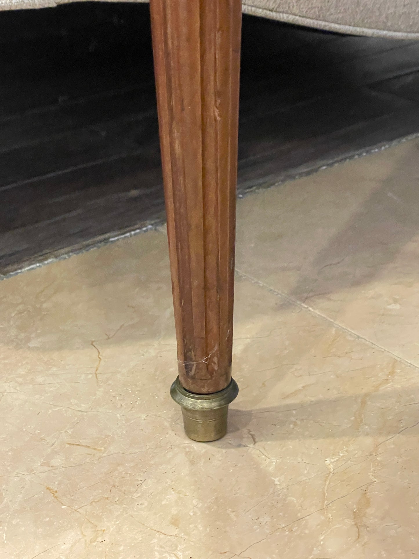 Vintage marble and maple end table with gallery, AS IS (0AN005)
