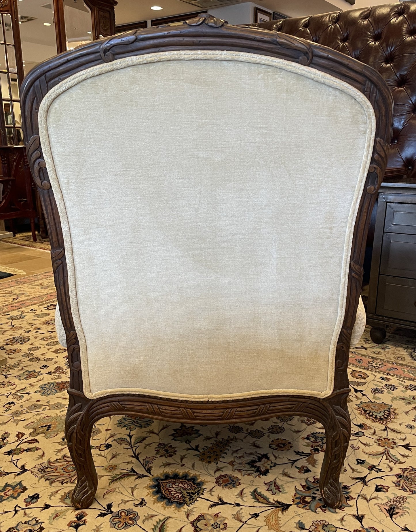 Armless French Chair with contrasting upholstered seat (0AN004)