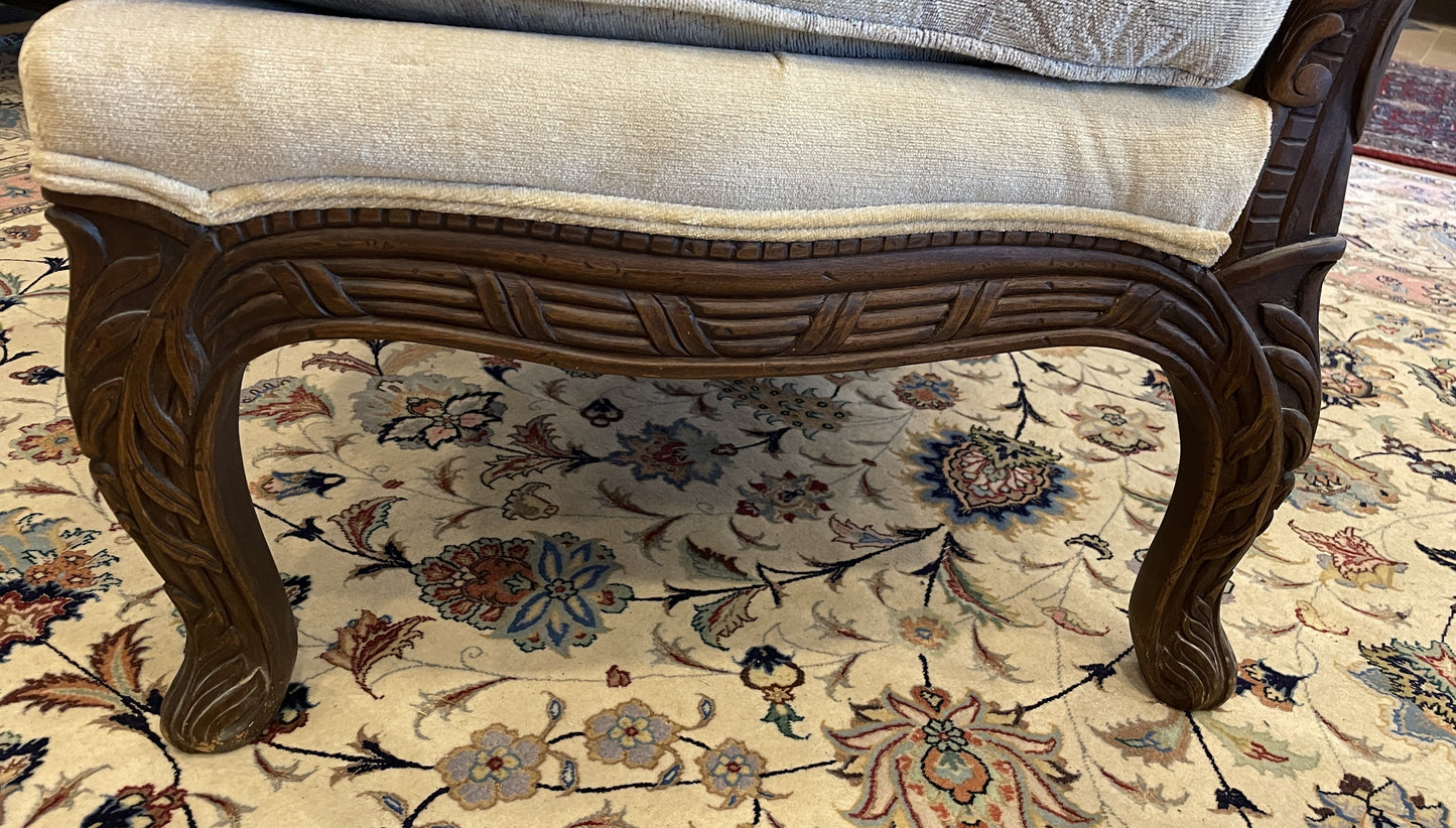 Armless French Chair with contrasting upholstered seat (0AN004)