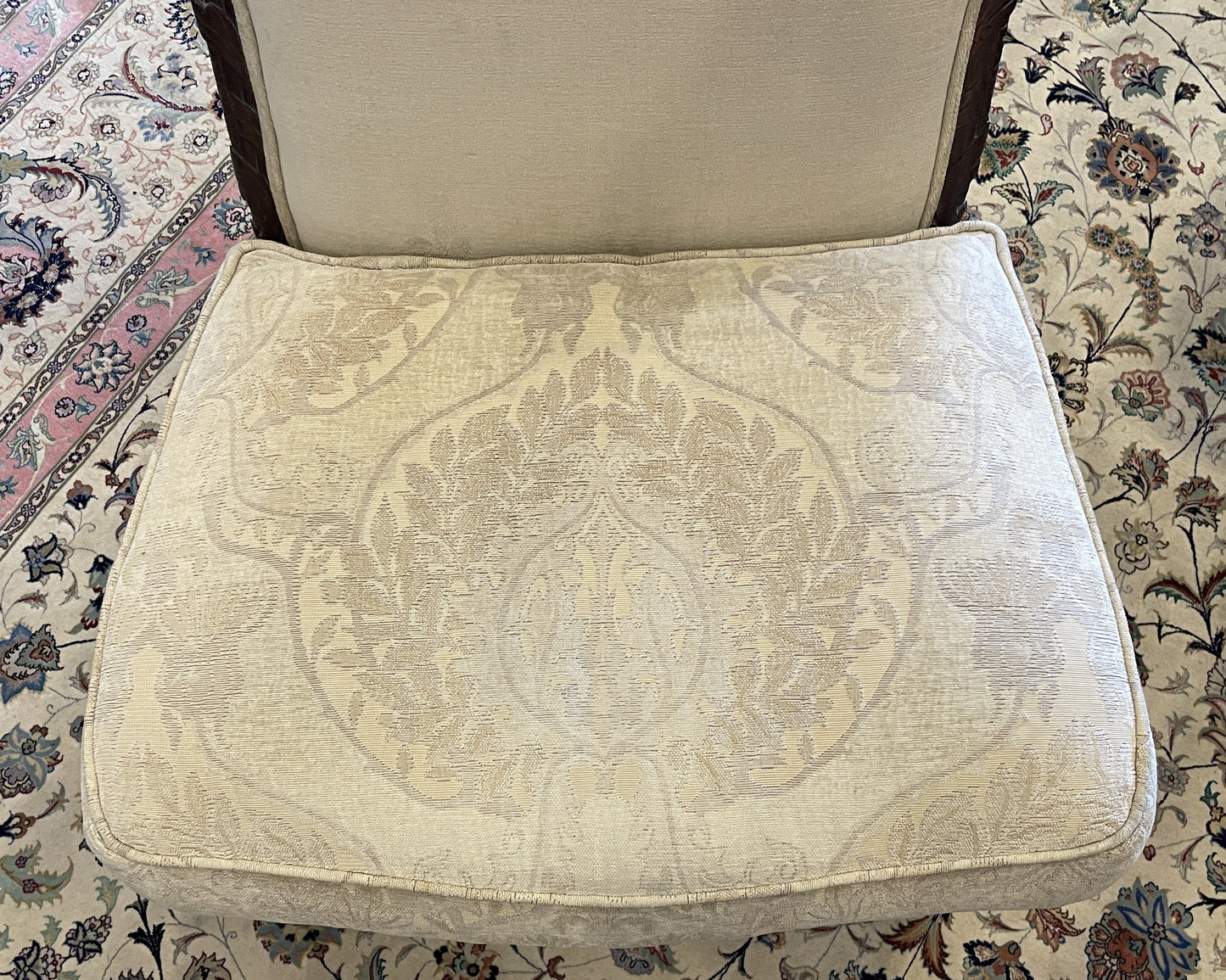 Armless French Chair with contrasting upholstered seat (0AN004)