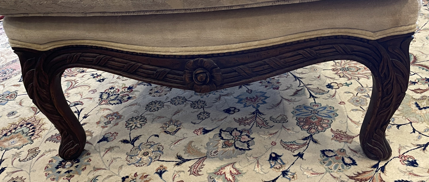 Armless French Chair with contrasting upholstered seat (0AN004)