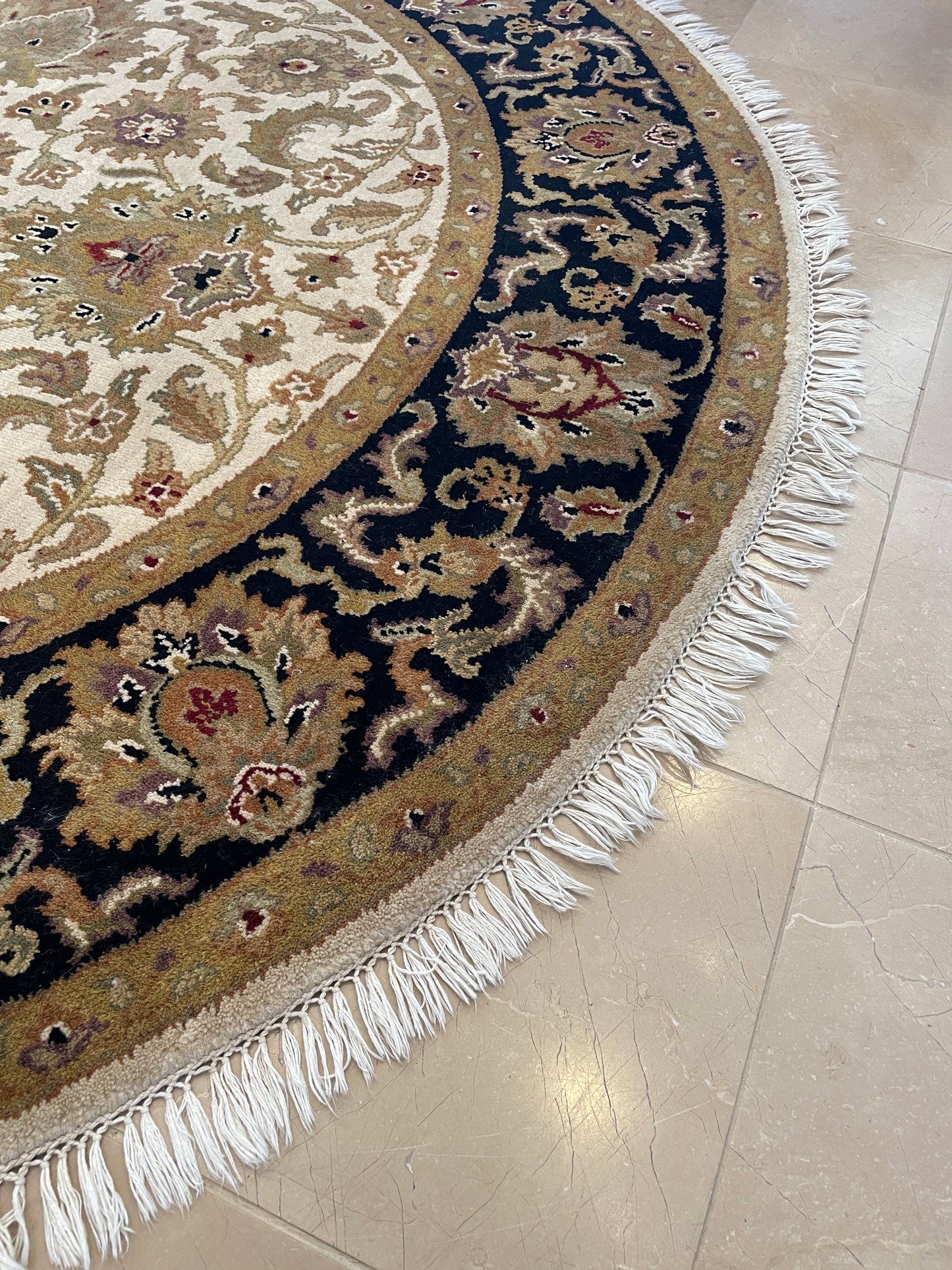 6' Round HK Rug, Gold/Black (0G8001)