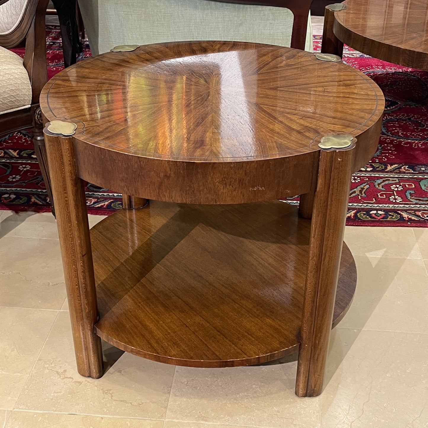 Baker Brass Clover Two Tier End Table (0G1002)