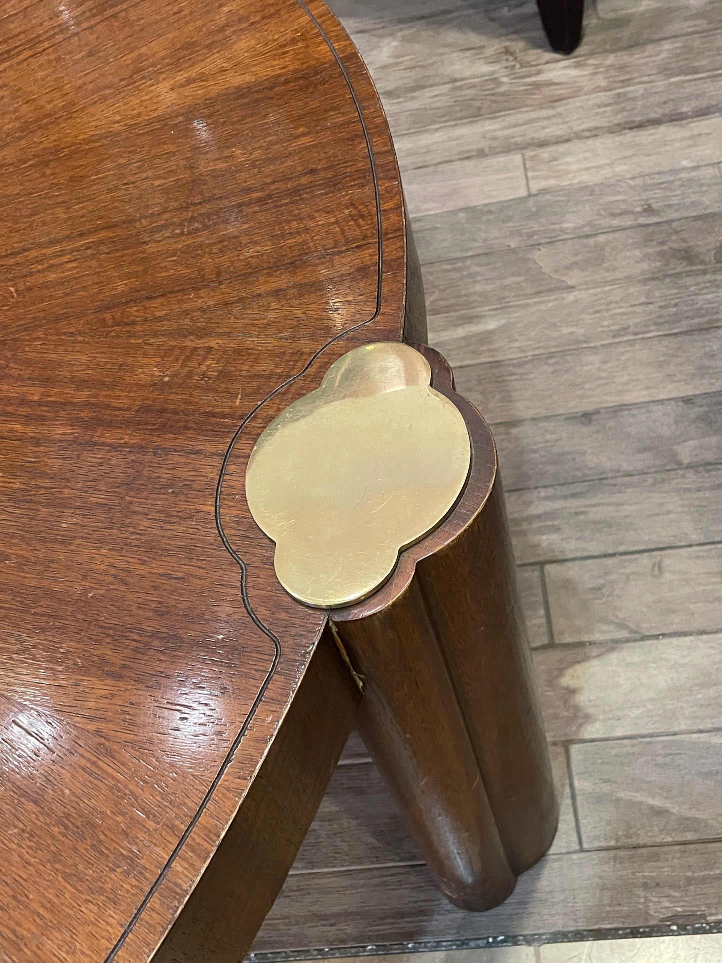 Baker Coffee Table with Brass Accents, Vintage AS IS (0G1009)