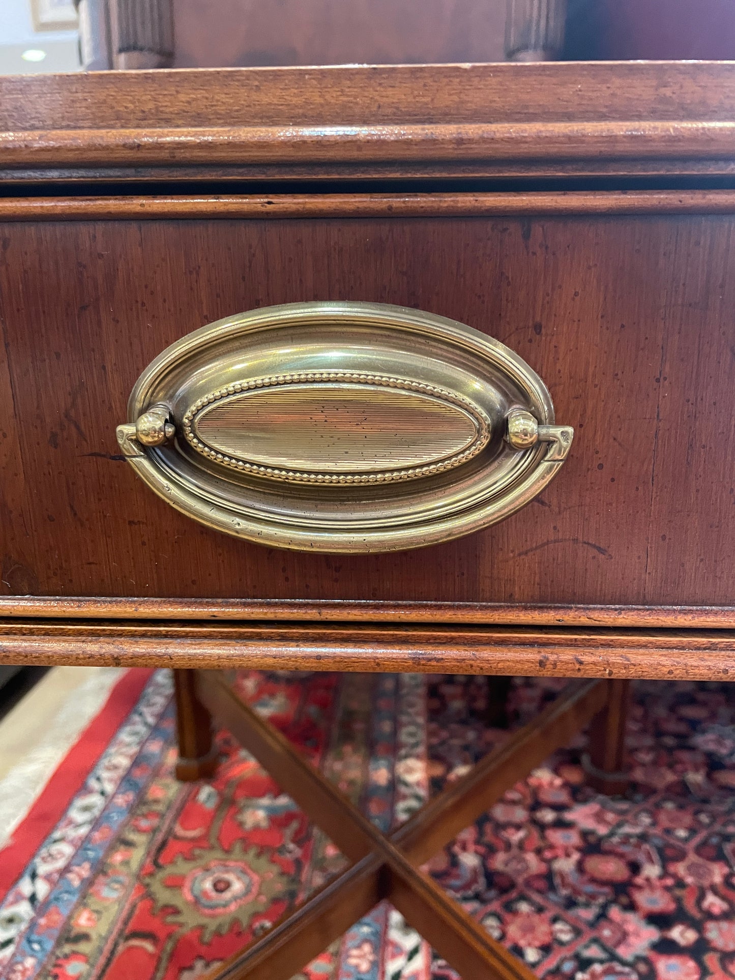 Gordons Mid Century End Table with single drawer and brass accents (0G1007)