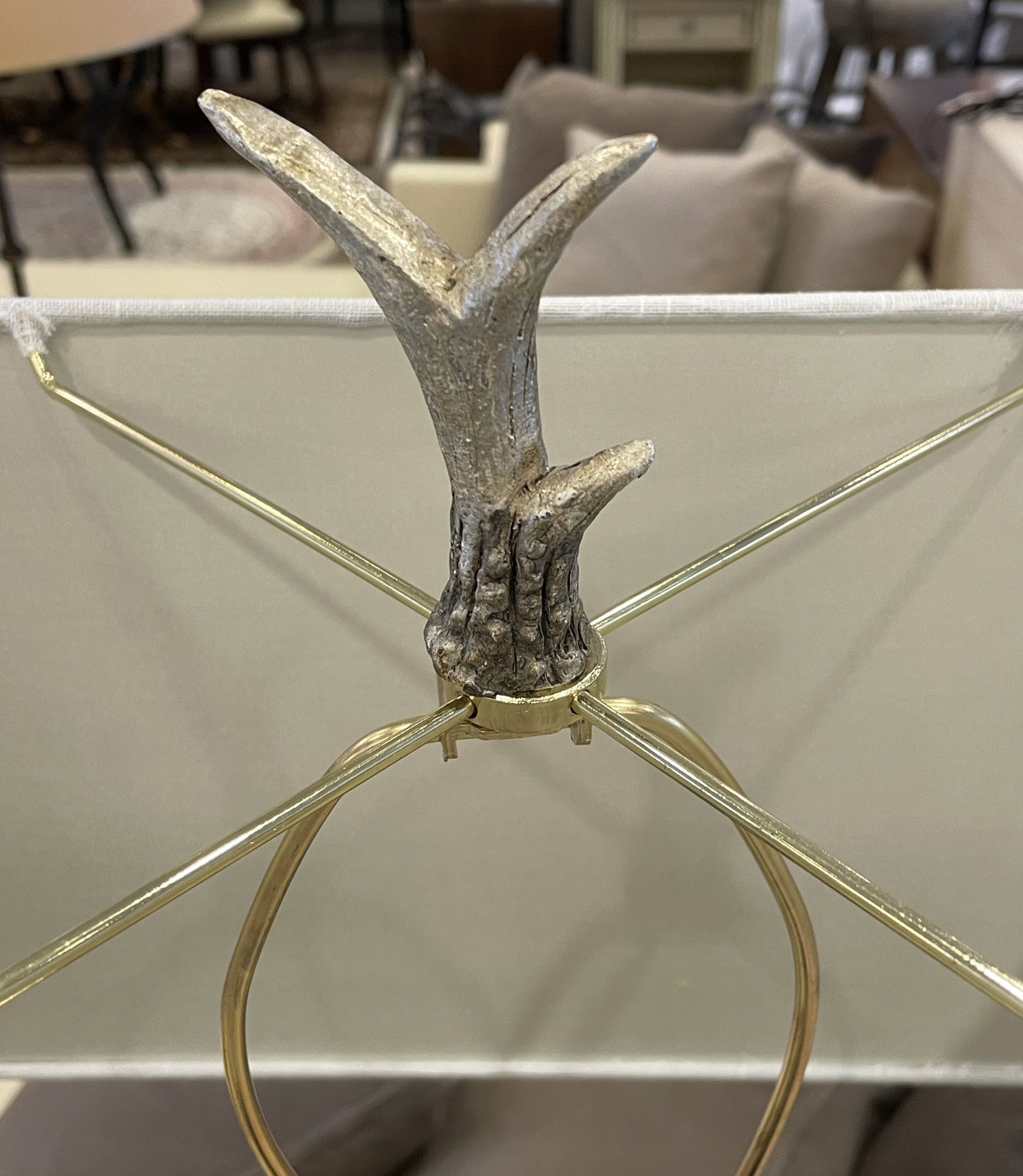 Pair of Silvered Antler Lamps (01B011)