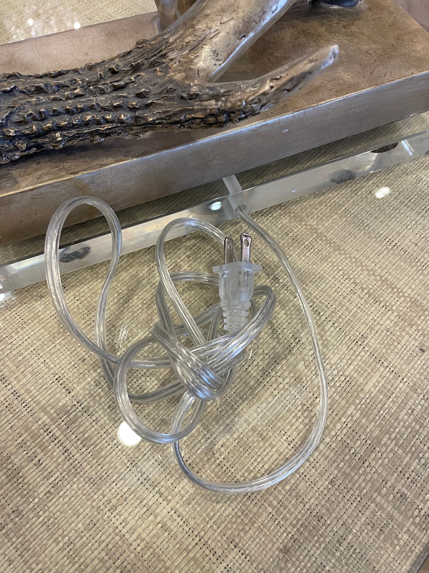 Pair of Silvered Antler Lamps (01B011)
