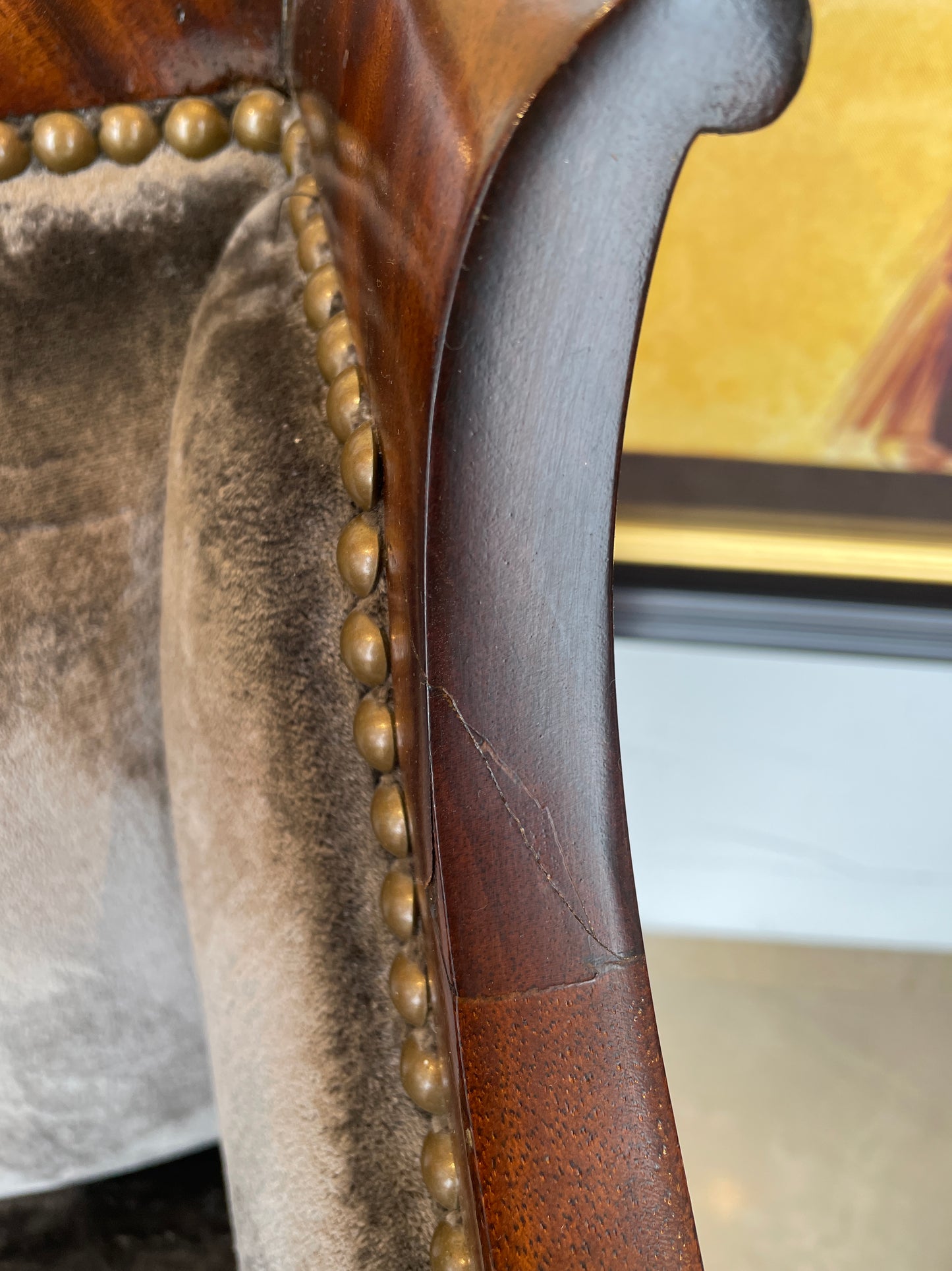 19th Century French Empire Chair with Velvet Upholstery (0AG00G)