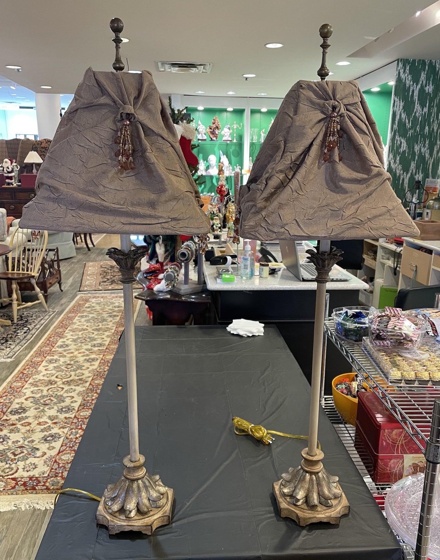 Pair of Pleated Buffet Lamps (YHGA52)
