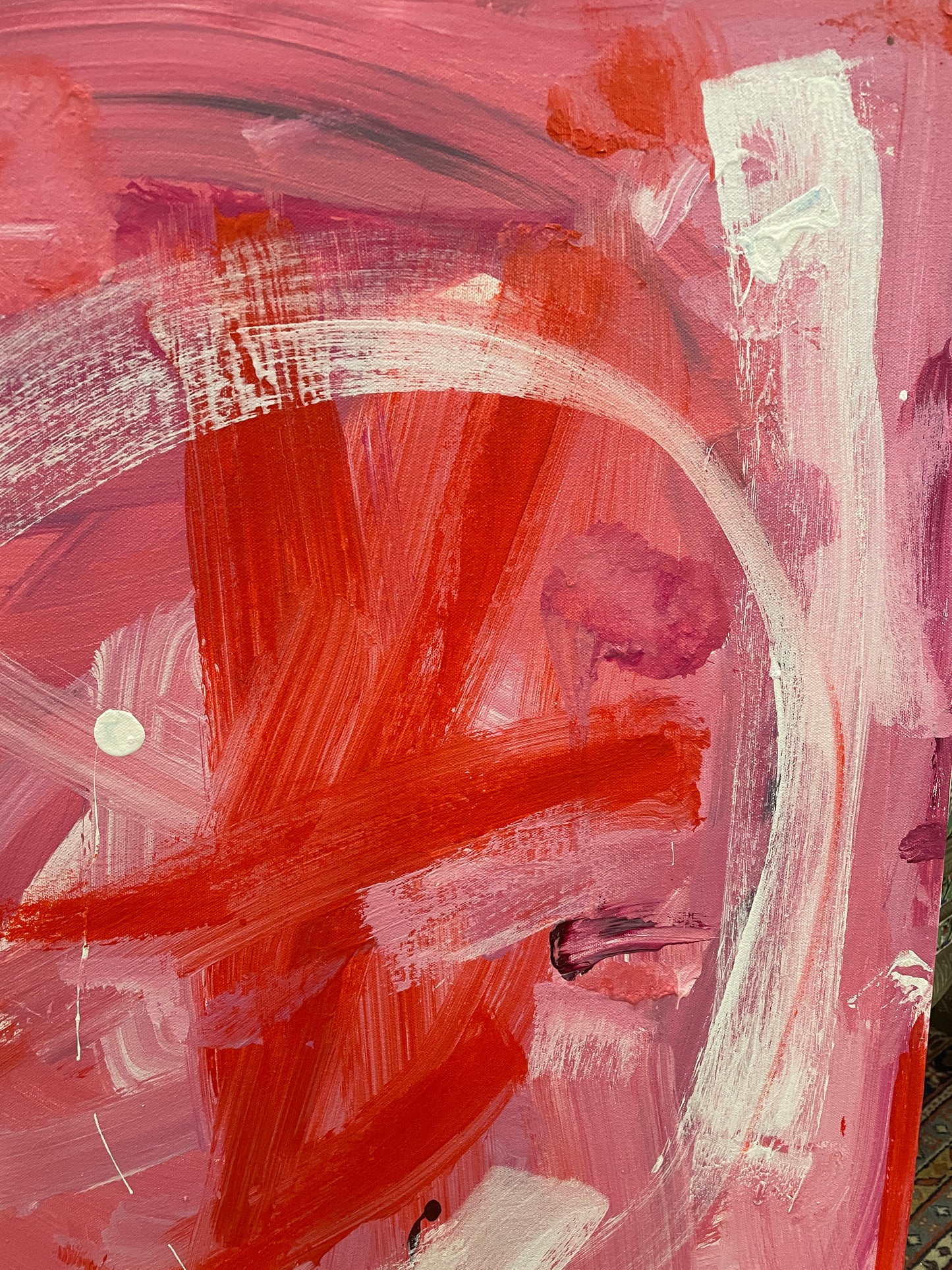 Robbie Kemper Pink Abstract on canvas (0GF004)