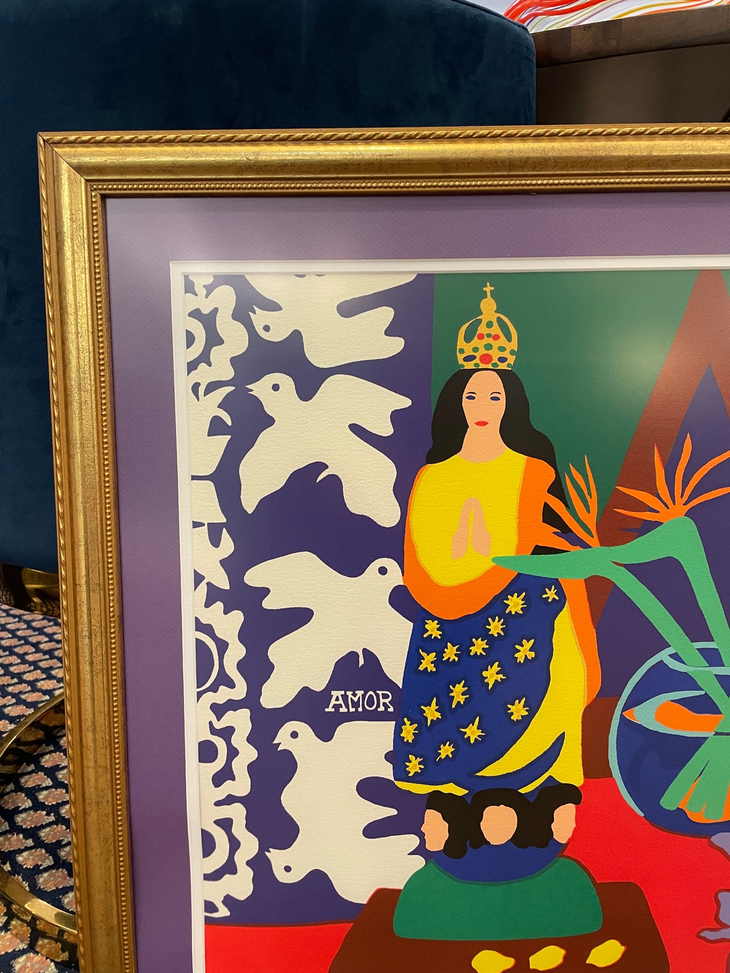 Hunt Slonem Lithograph 3/250 "the Queen" (0GF007)