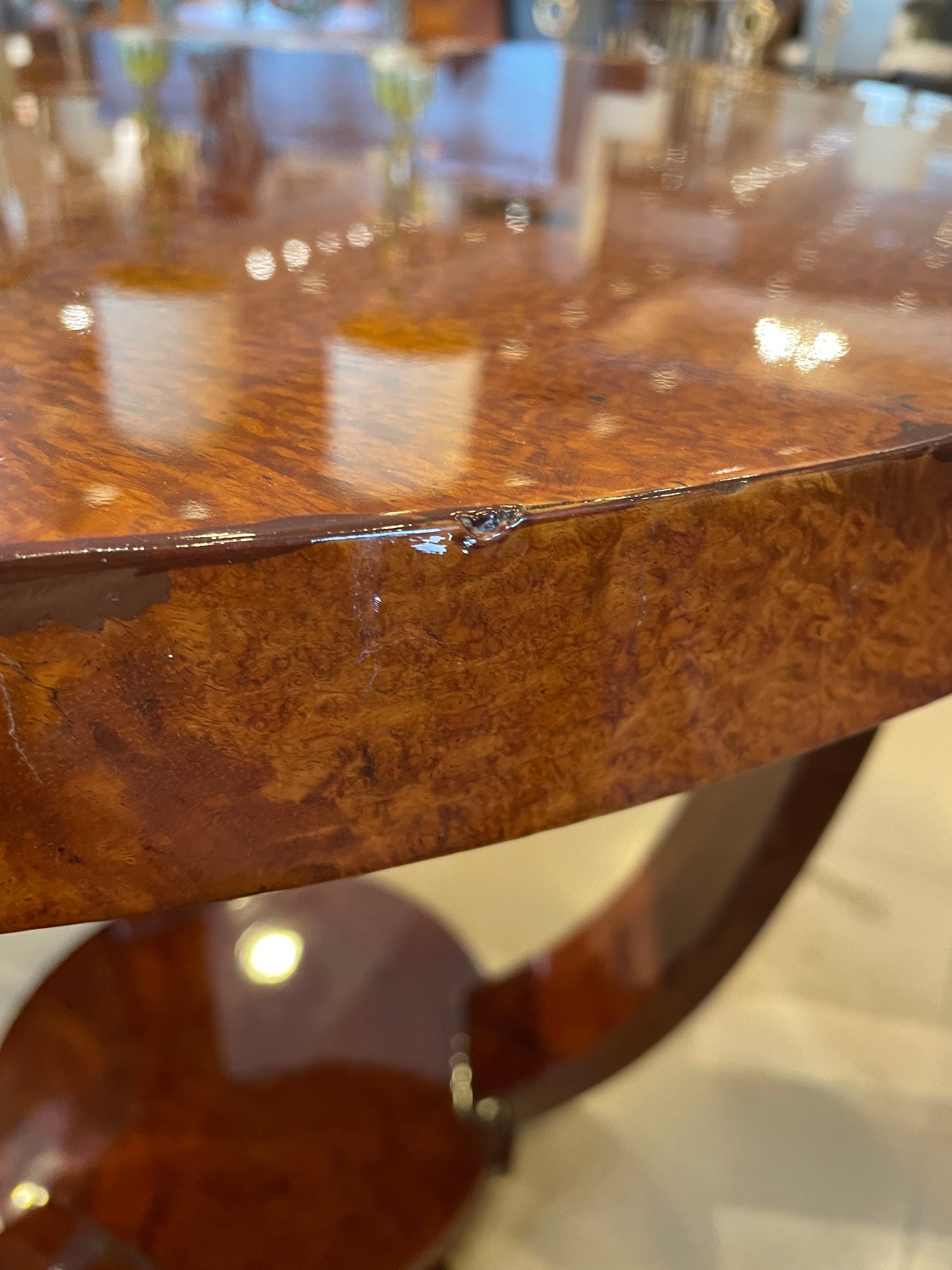 Jules Leleu Style Art Deco Burled Center Table (0KP00T)