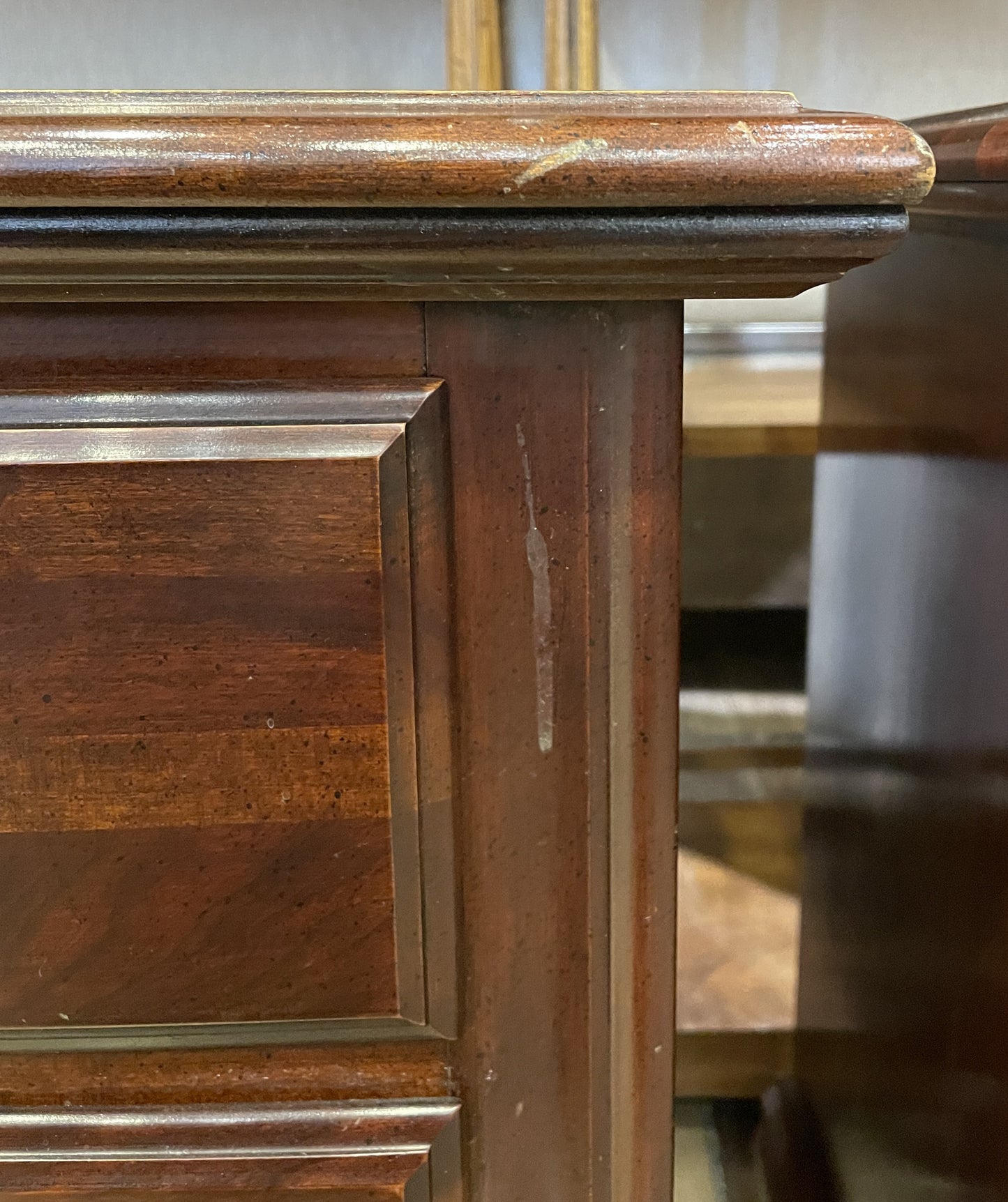 Chippendale Mahogany Three Drawer Nightstand, AS IS (0KC004)