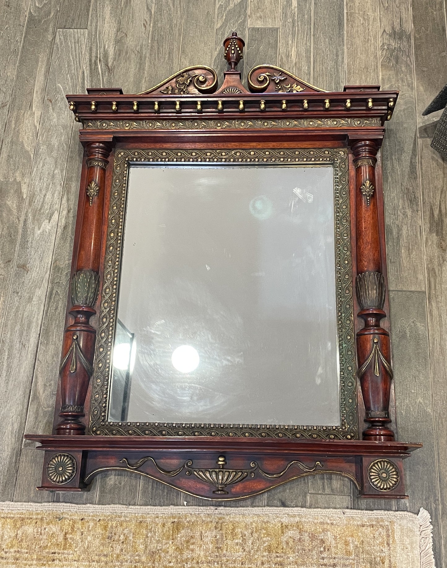 Neoclassical Split Pediment Dressing MIrror with Gilt work (0GG001)