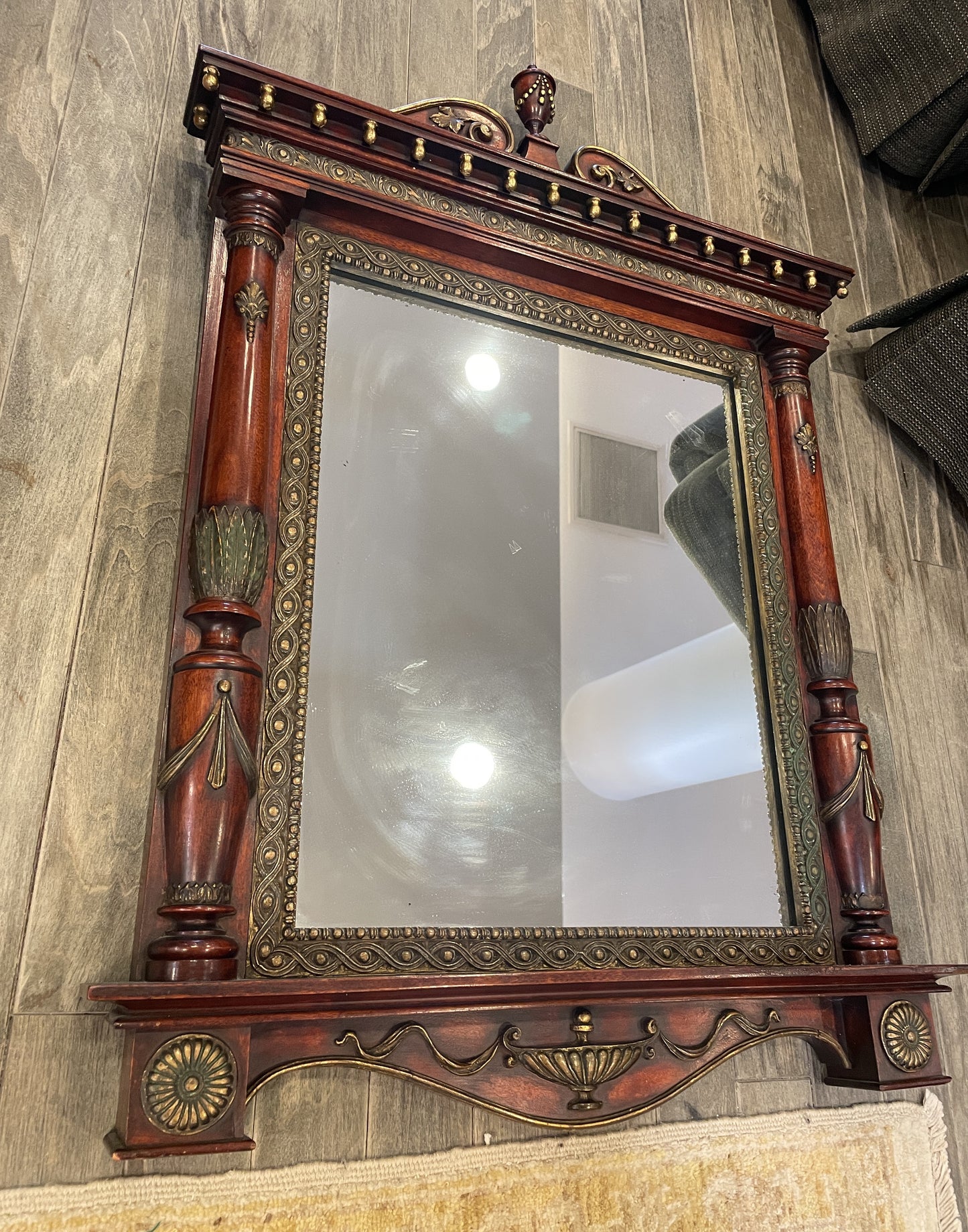 Neoclassical Split Pediment Dressing MIrror with Gilt work (0GG001)