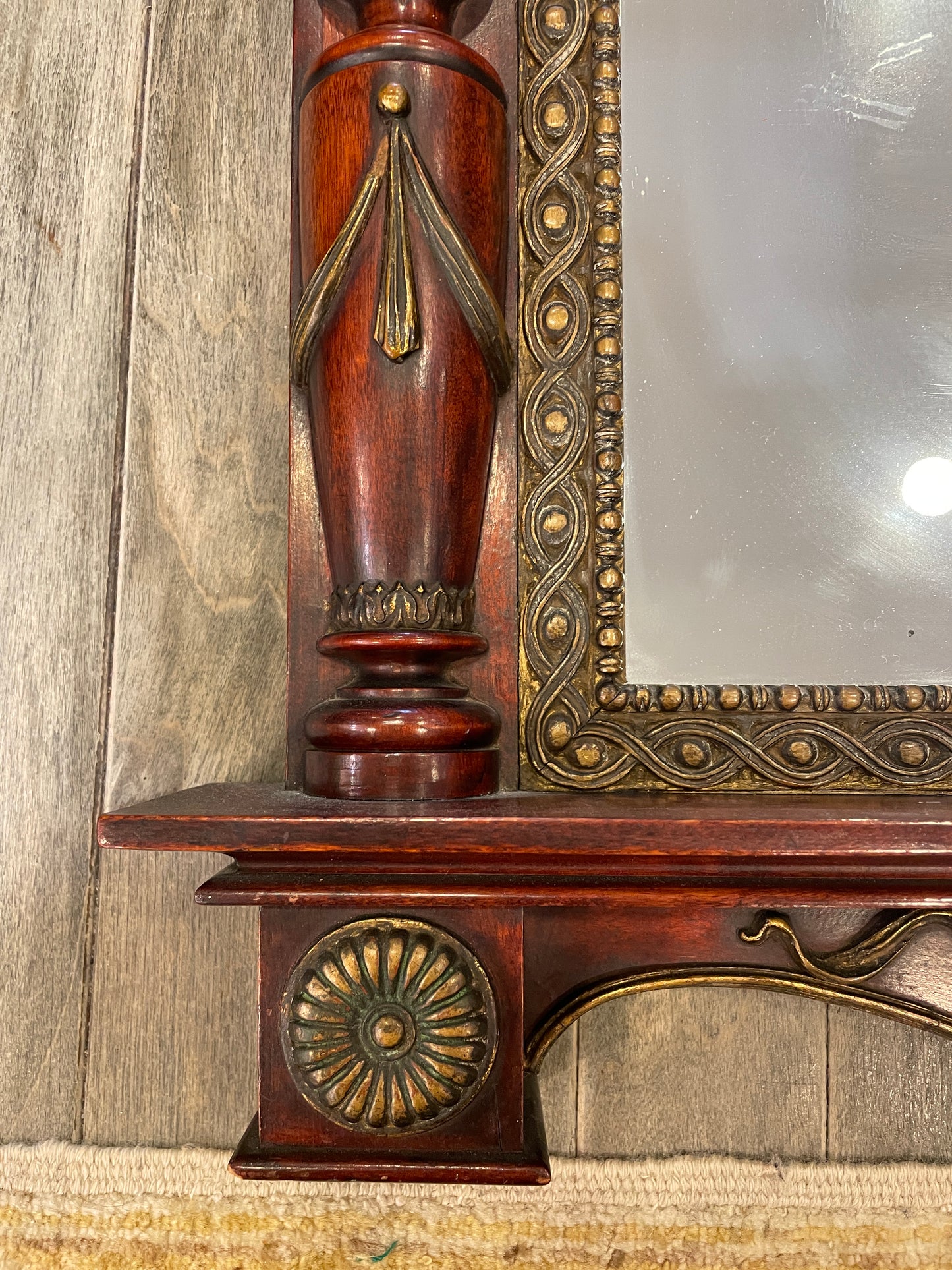 Neoclassical Split Pediment Dressing MIrror with Gilt work (0GG001)