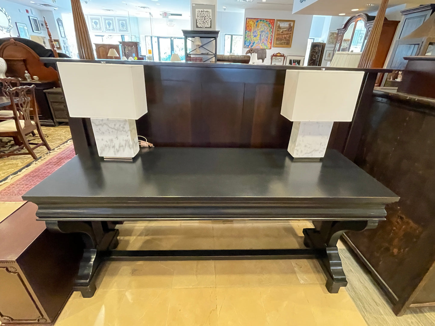 Walter E Smith Black Console Table (0GH005)