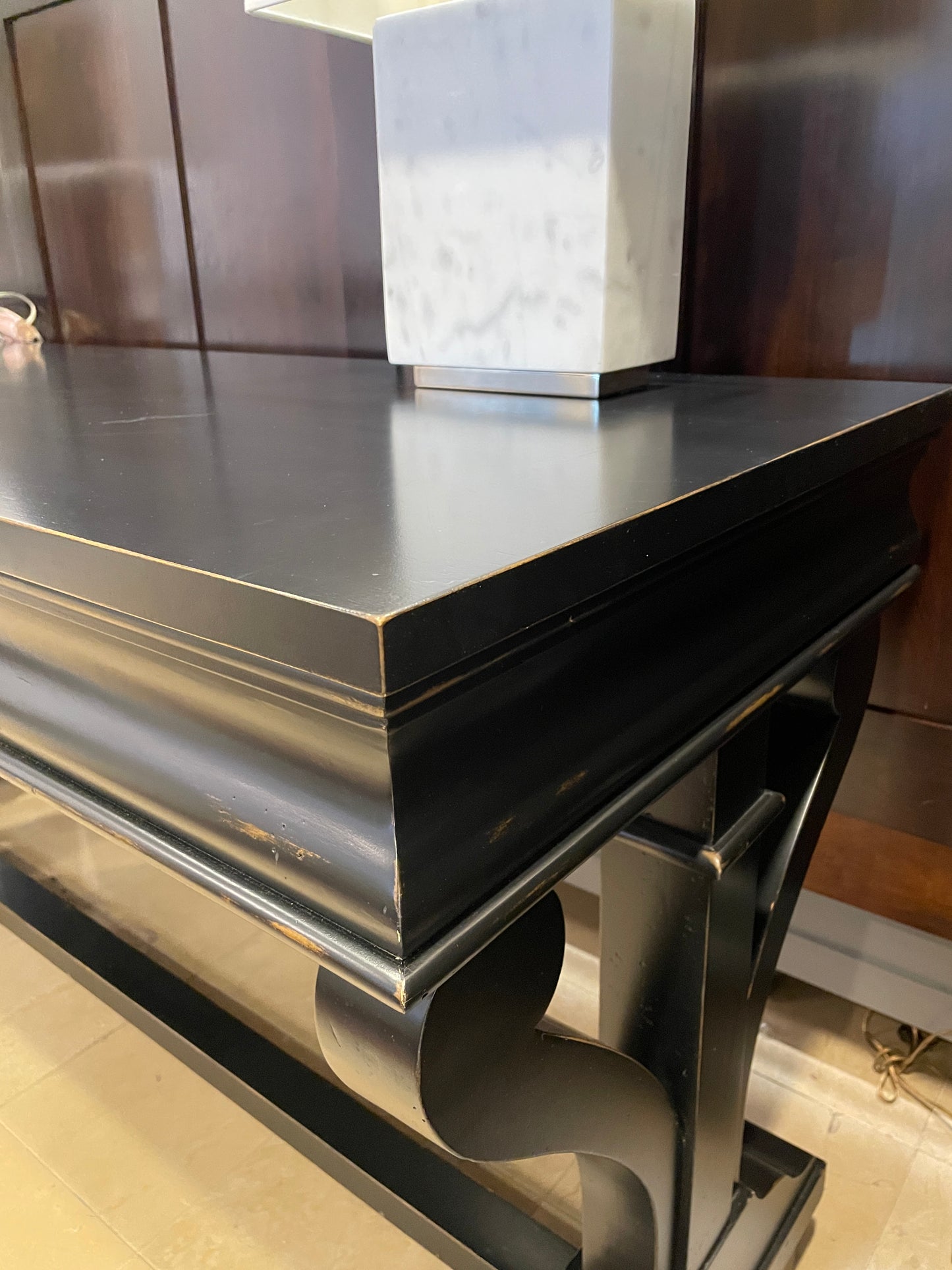 Walter E Smith Black Console Table (0GH005)