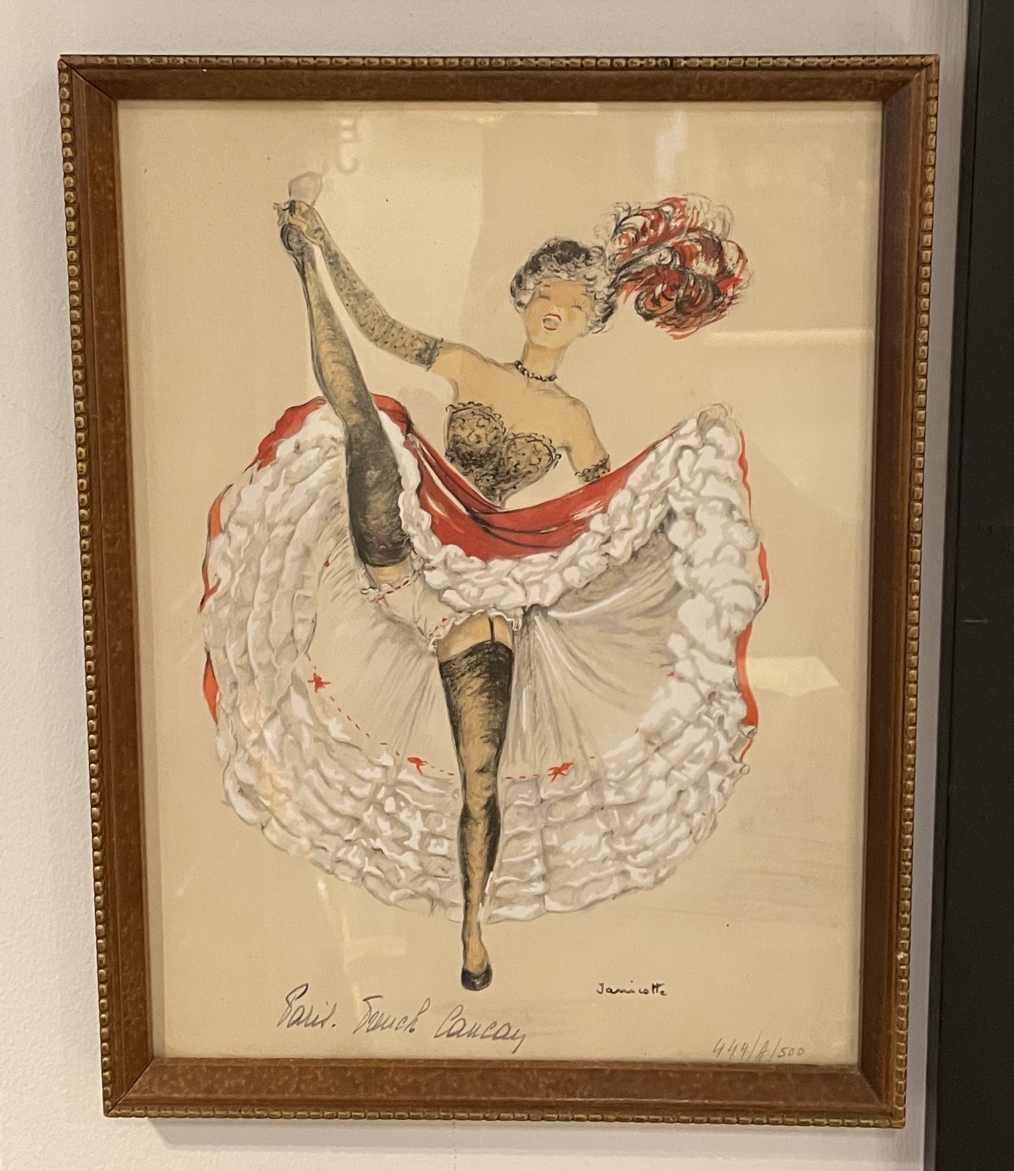 Janicotte Brunette Cancan Mixed Media Offset Litho (0GF00P)