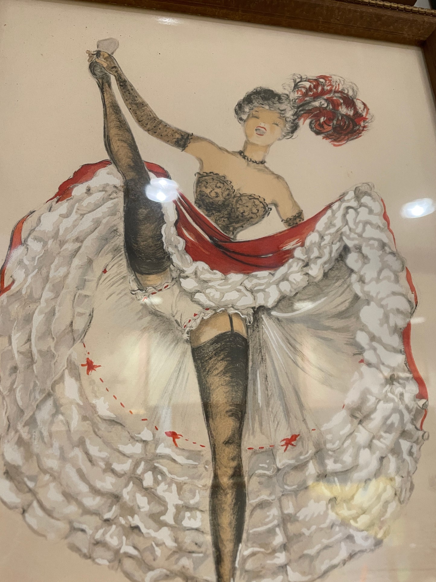 Janicotte Brunette Cancan Mixed Media Offset Litho (0GF00P)