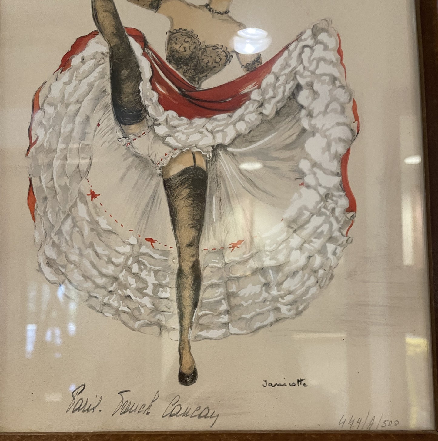 Janicotte Brunette Cancan Mixed Media Offset Litho (0GF00P)