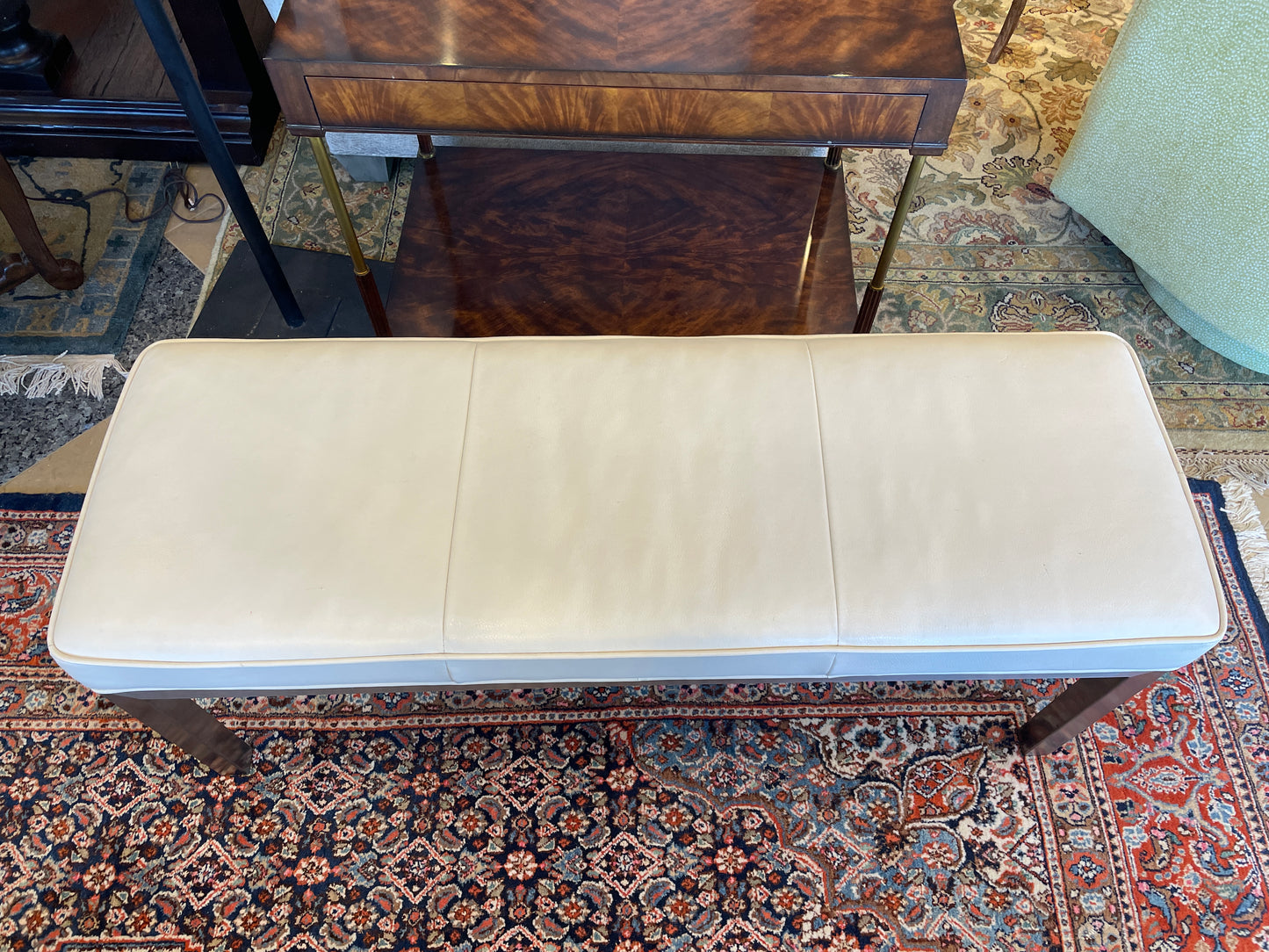 Room and Board Parsons Bench in White Leather (0GM001)