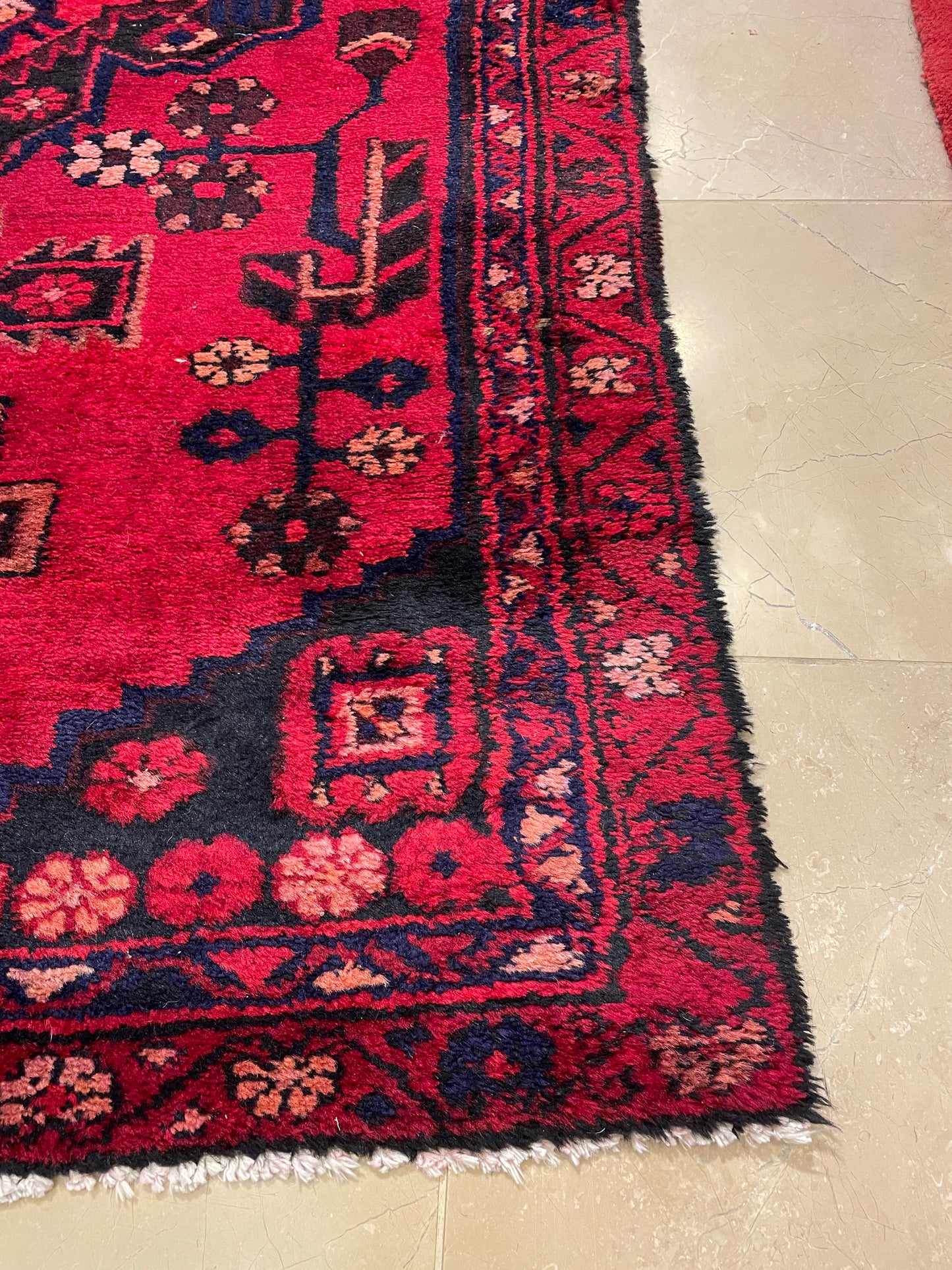 HK antique Persian Runner approx. 10x3, reds and blues (0G000H)