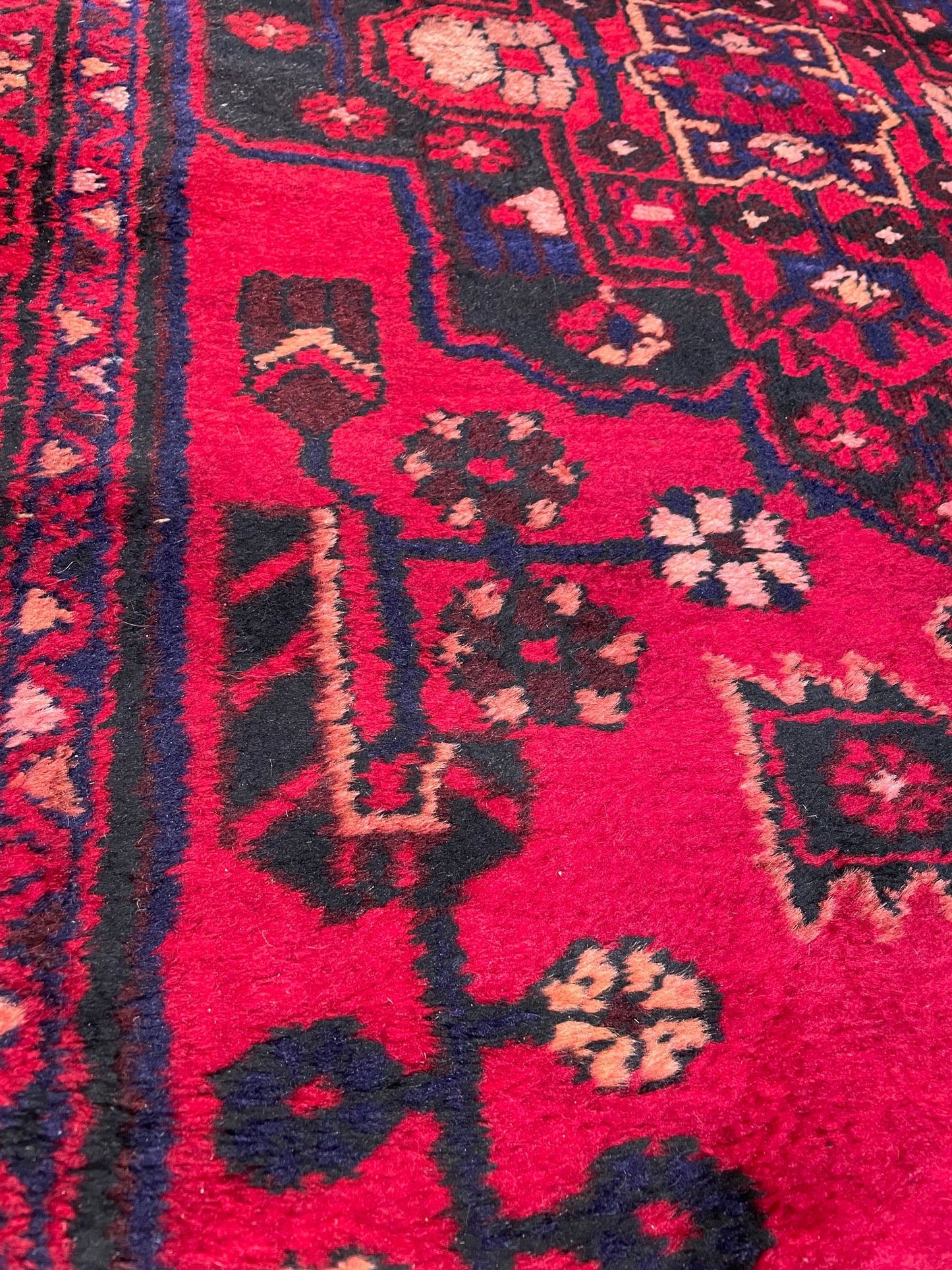 HK antique Persian Runner approx. 10x3, reds and blues (0G000H)