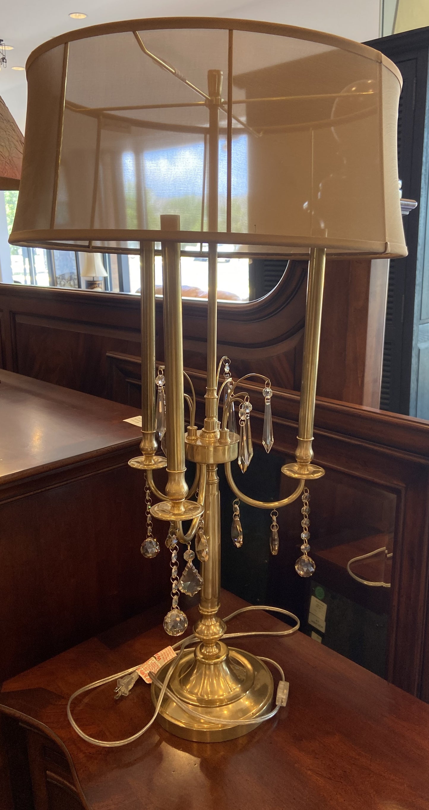 John Richard Brass Lamp with Crystals (LAXNGB)