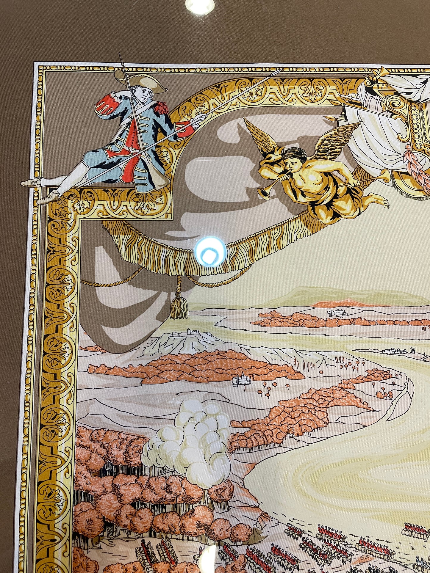 Hermes Framed Scarf "Armees in Campagne" (0GF00U)