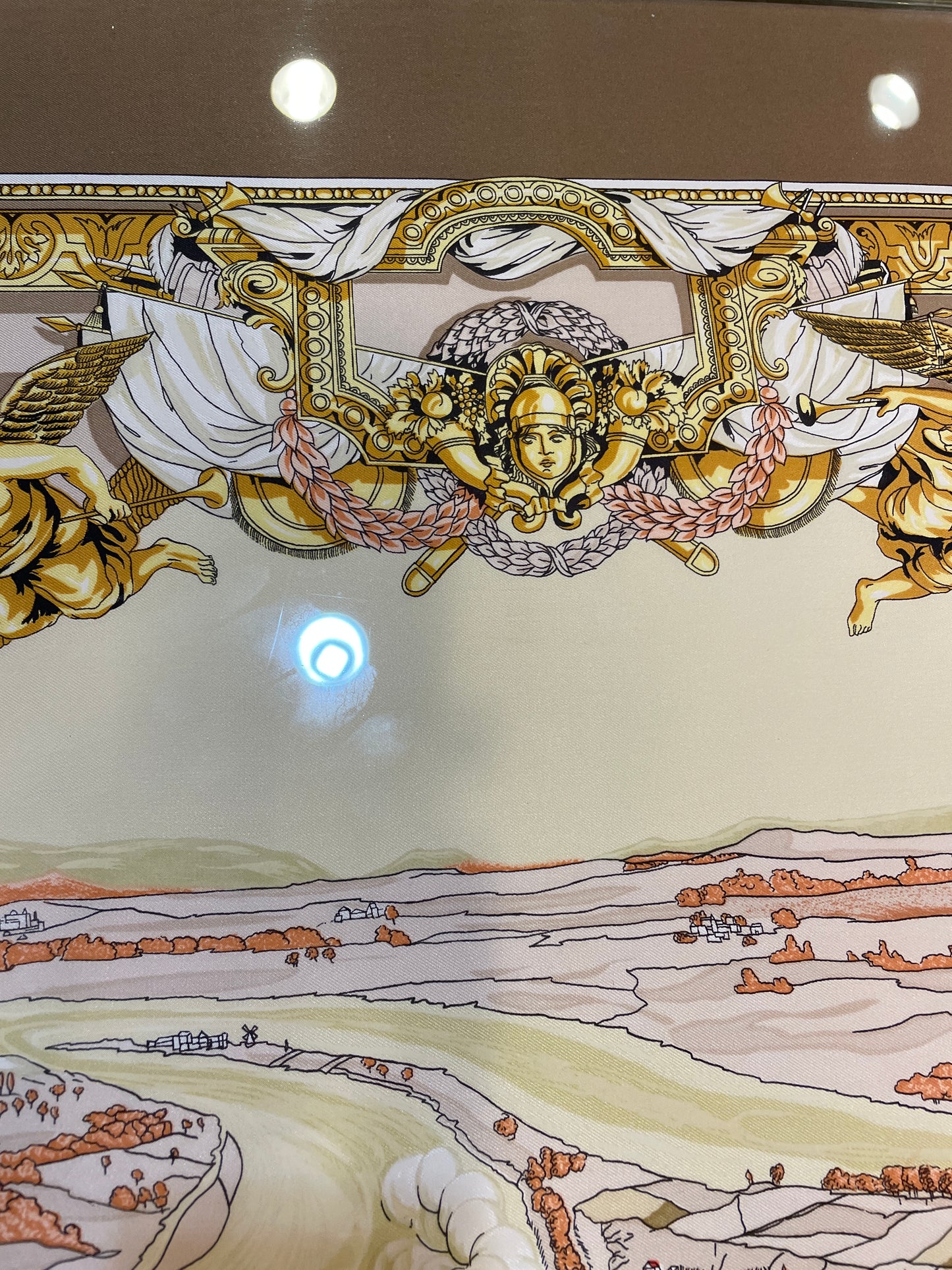 Hermes Framed Scarf "Armees in Campagne" (0GF00U)