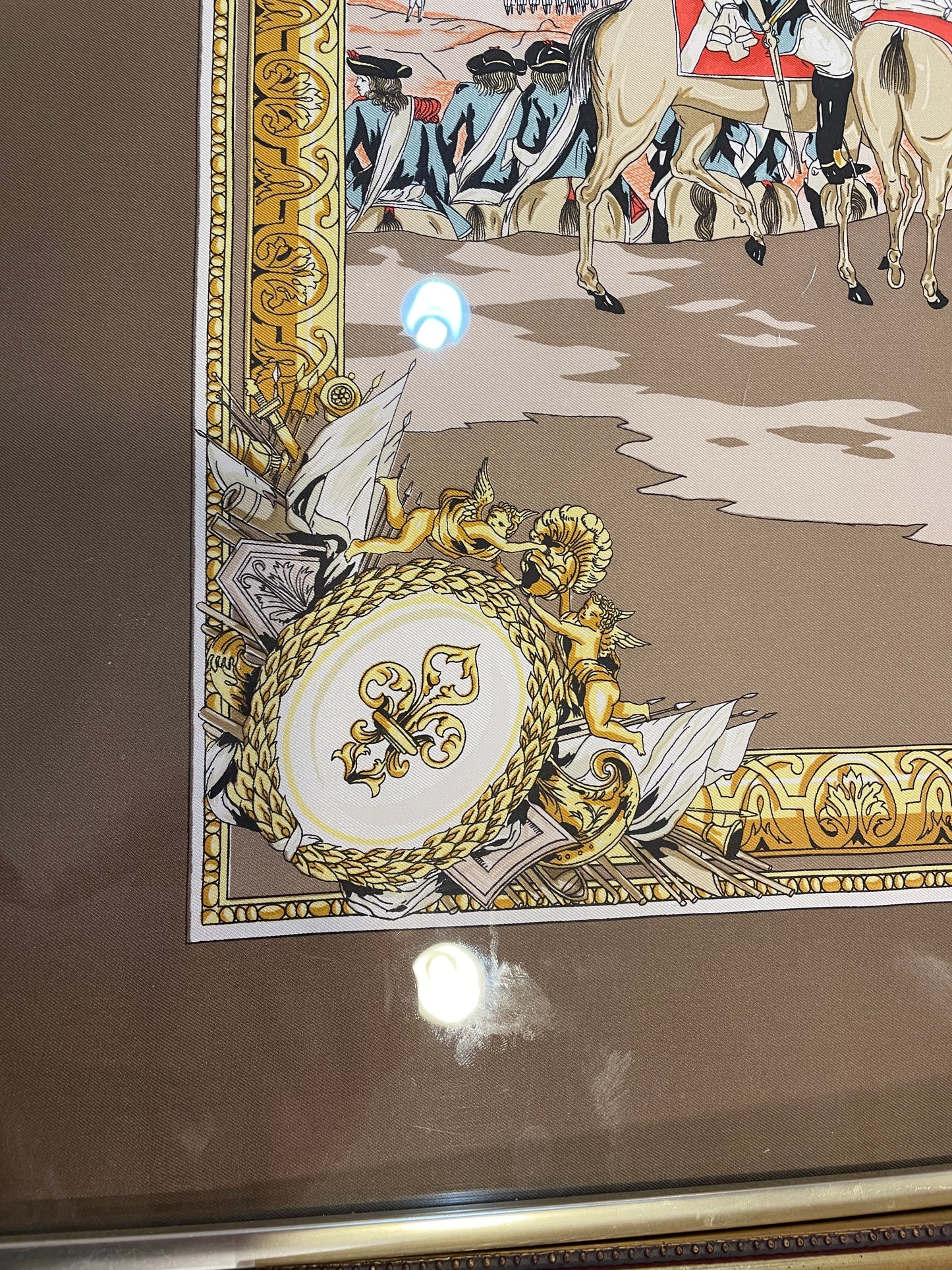 Hermes Framed Scarf "Armees in Campagne" (0GF00U)